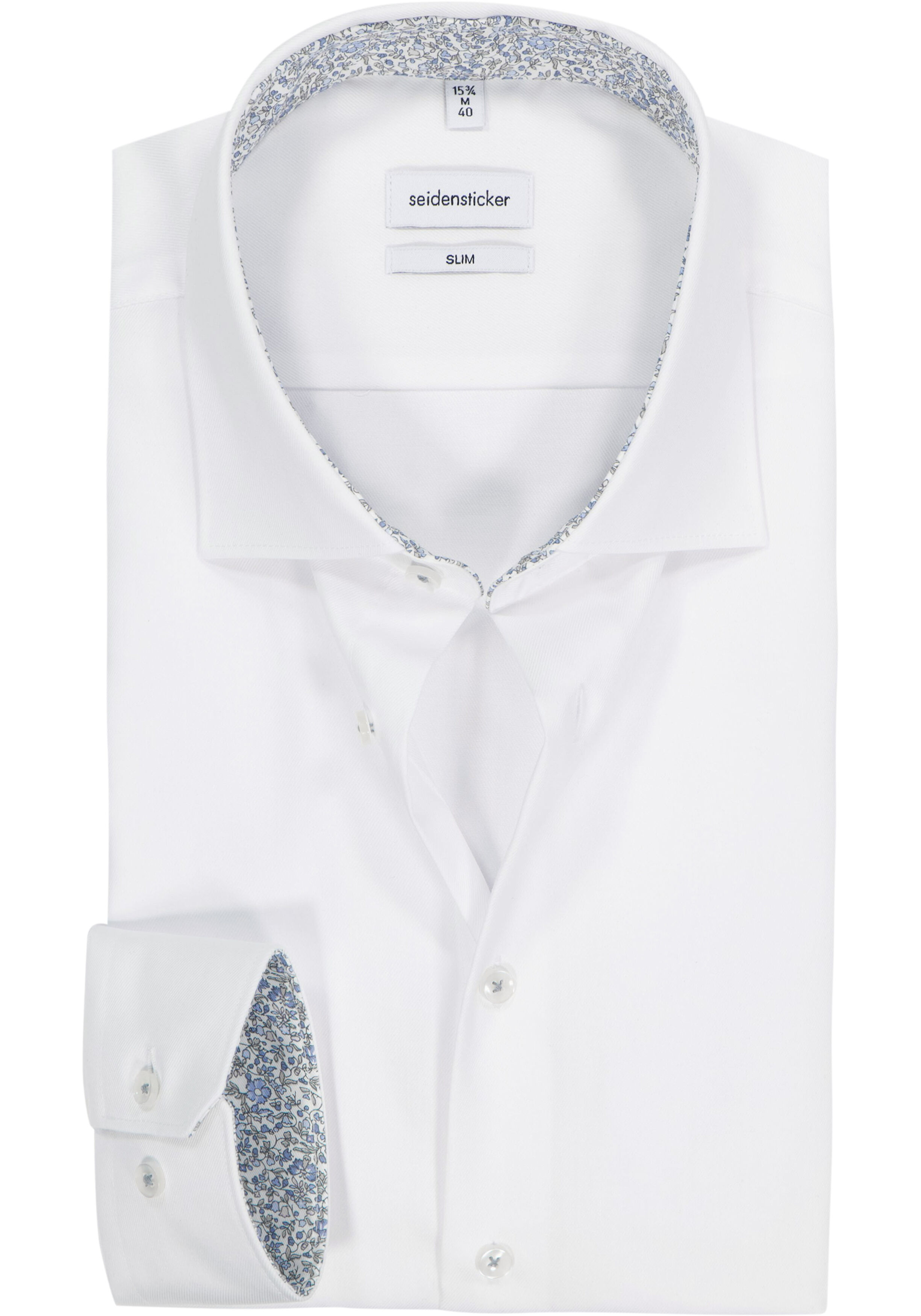 Seidensticker slim fit overhemd, popeline, wit
