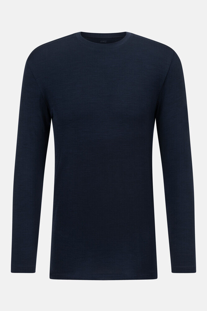 Mey heren T-shirt long sleeve Prfrmnc+, thermo T-shirt lange mouw met O-hals donkerblauw