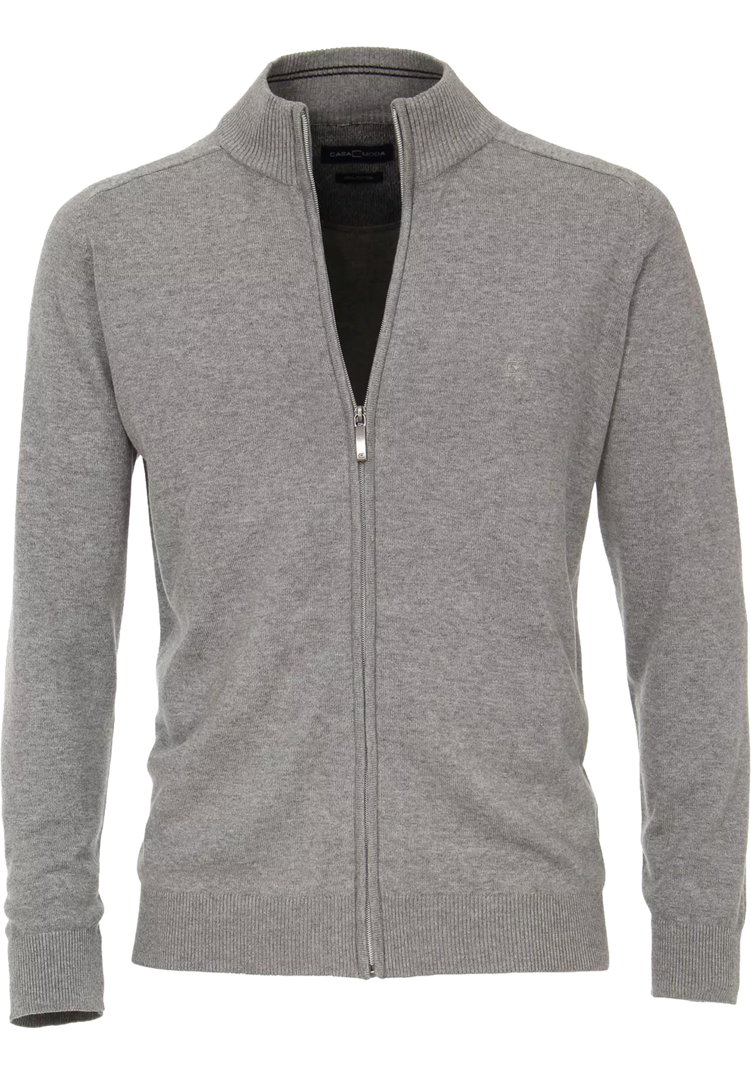CASA MODA heren vest katoen, met rits, grijs