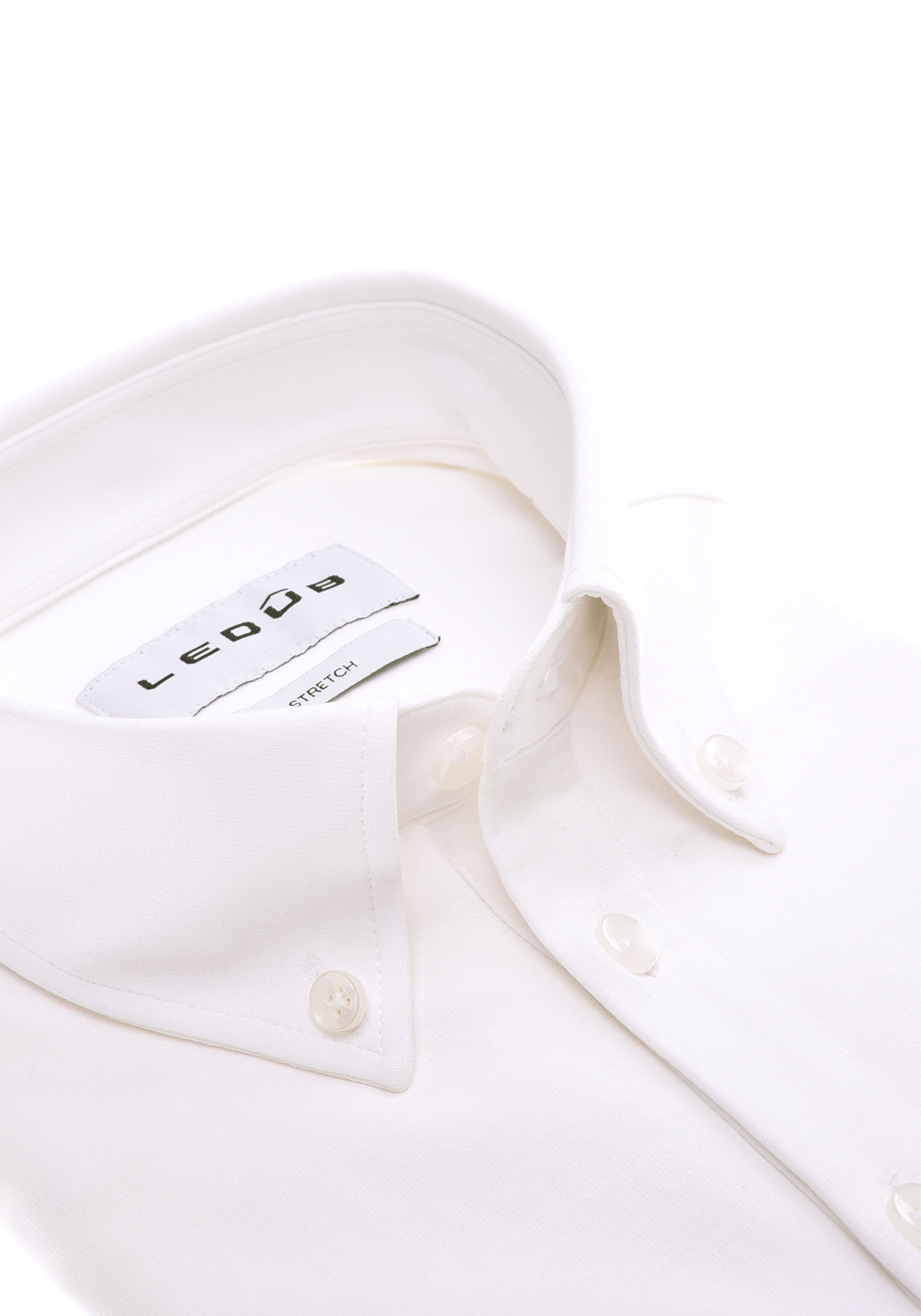 Ledub modern fit polo overhemd, tricot, jersey, wit