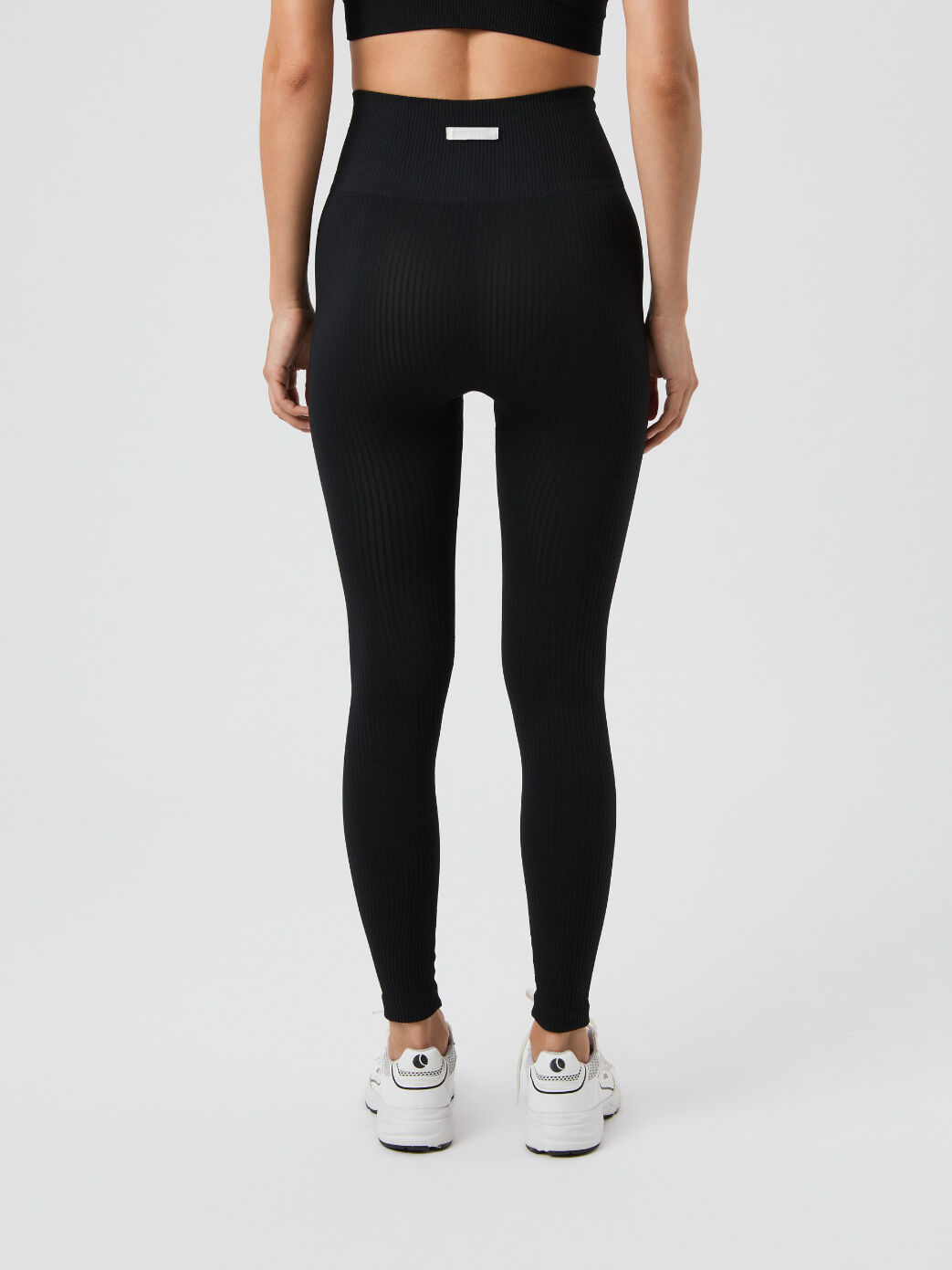 Bjorn Borg dames Studio Seamless Ribbed Tights, dames sportlegging, zwart