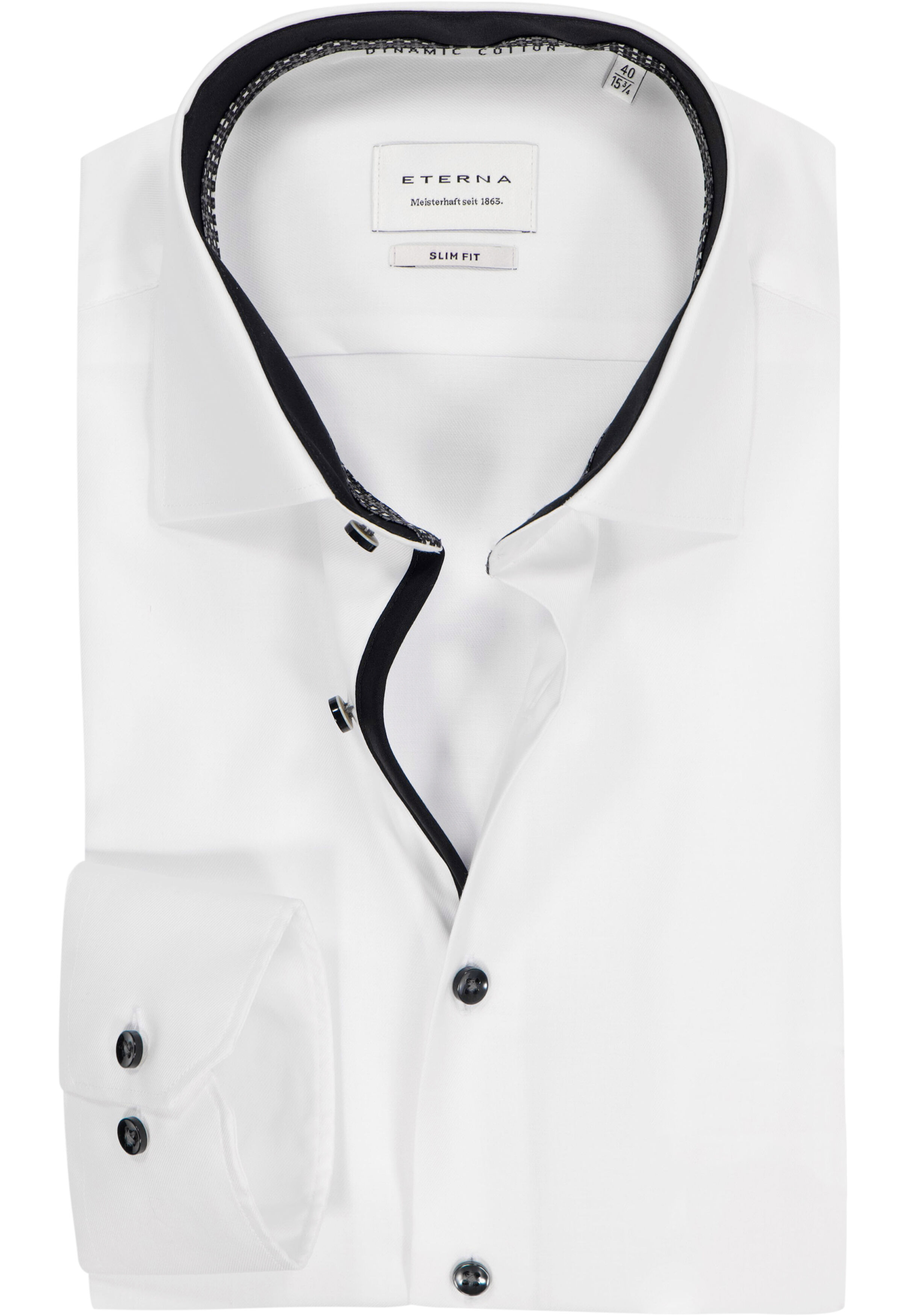 ETERNA slim fit overhemd, twill, wit