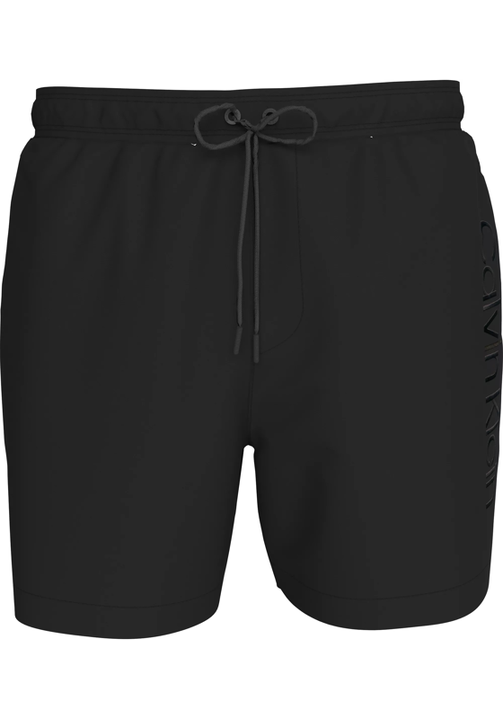 Calvin Klein Medium Drawstring swimshort, heren zwembroek, zwart Calvin Klein Medium Drawstring swimshort, heren zwembroek, zwart