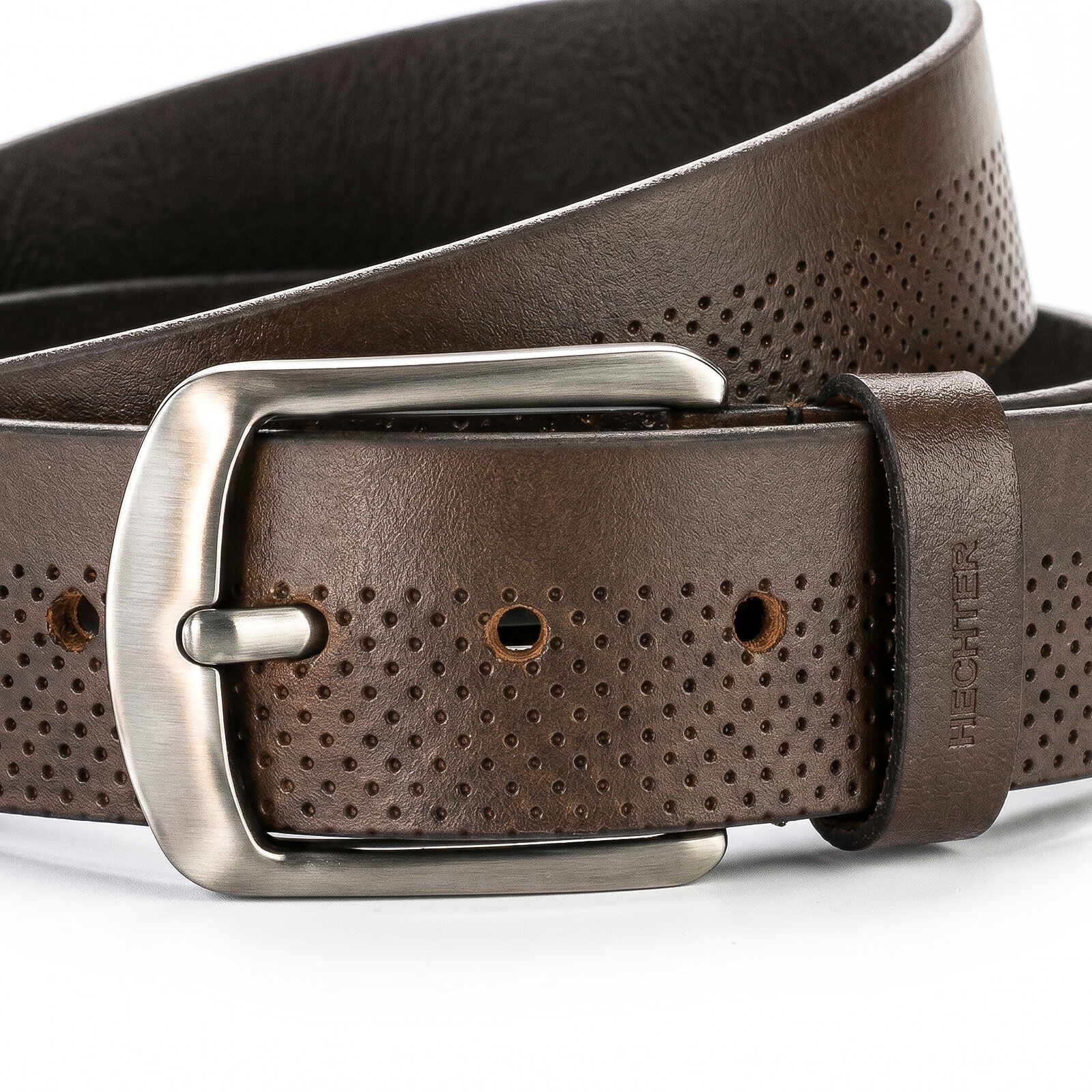 HECHTER leren heren riem, bruin