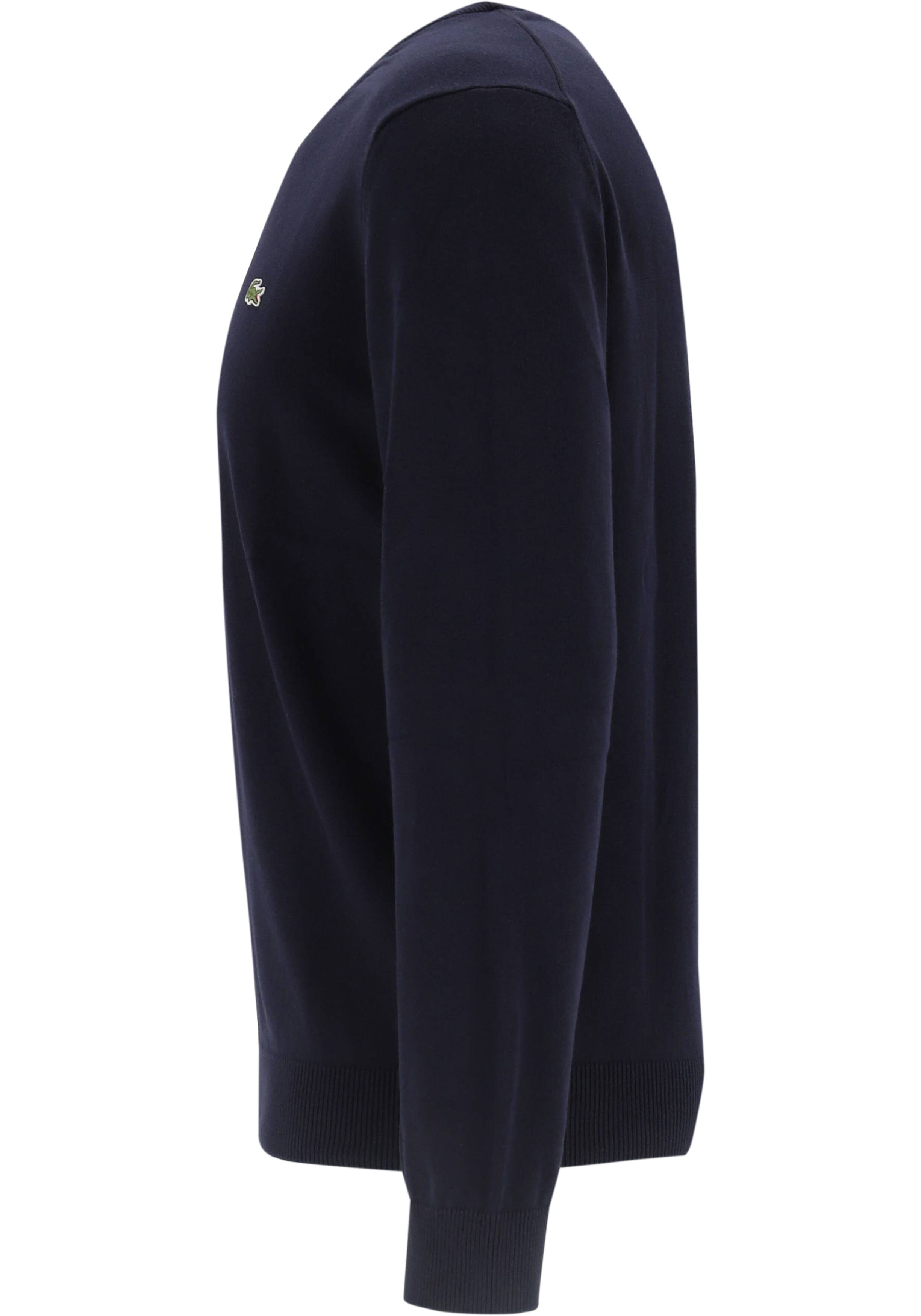 Lacoste herentrui katoen, O-hals, navy blauw