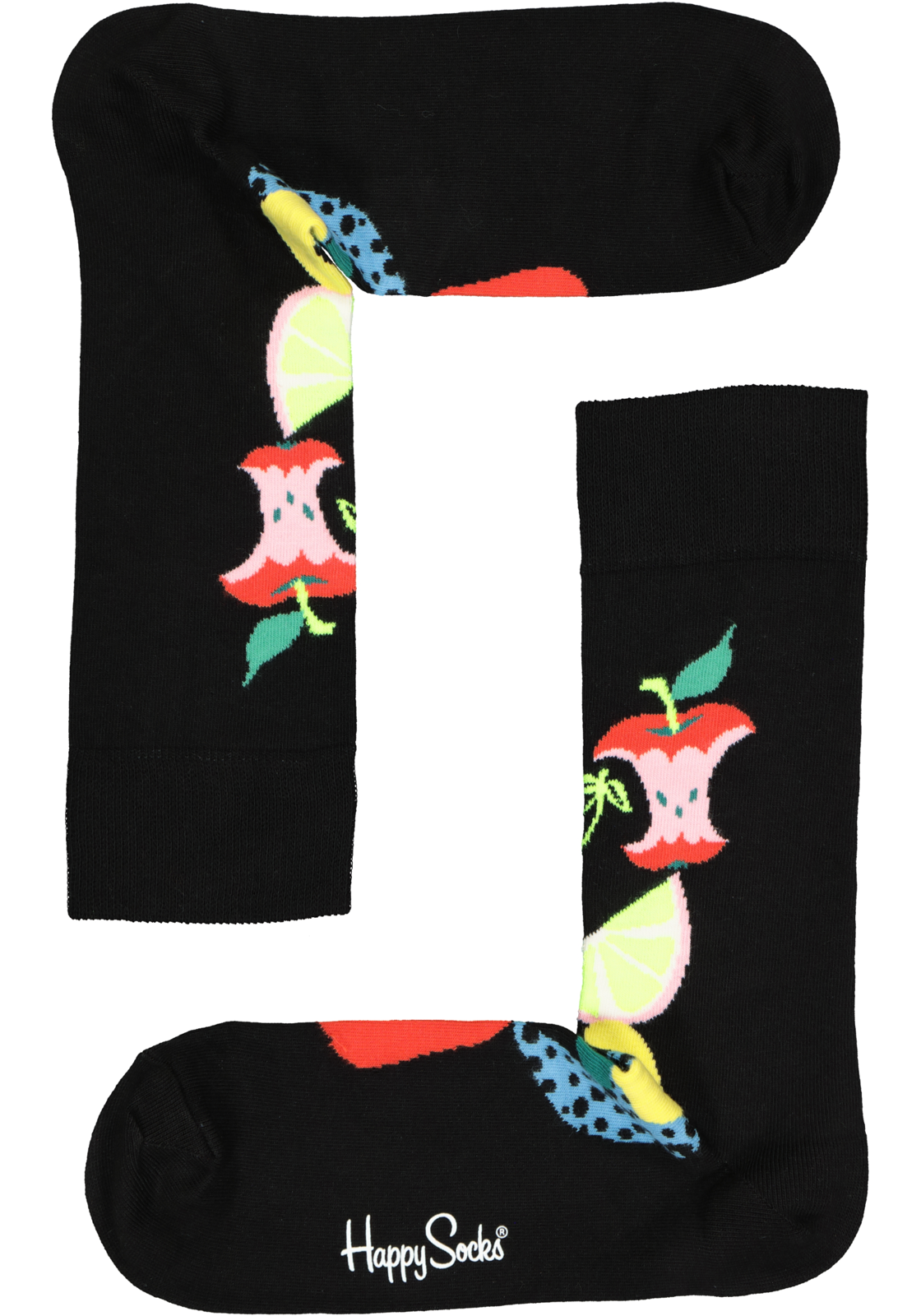 2-7333102481464_happy_socks_HR Happy Socks Fruit Stack Sock, unisex sokken, zwart met fruit