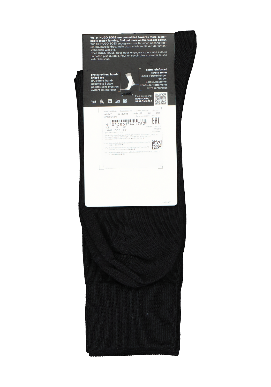 4-4043861441762_hugo_boss_sokken_2p_HR BOSS Cotton Uni (2-pack), herensokken katoen, zwart