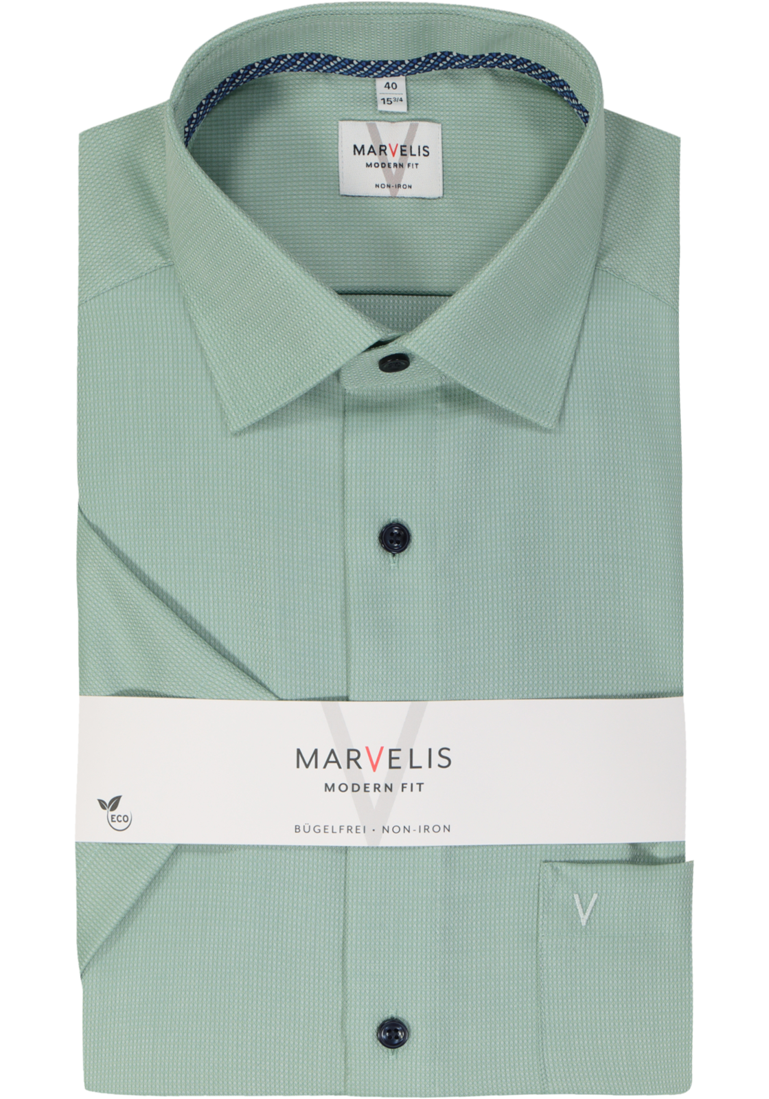 MARVELIS modern fit overhemd, korte mouw, structuur, groen MARVELIS modern fit overhemd, korte mouw, structuur, groen