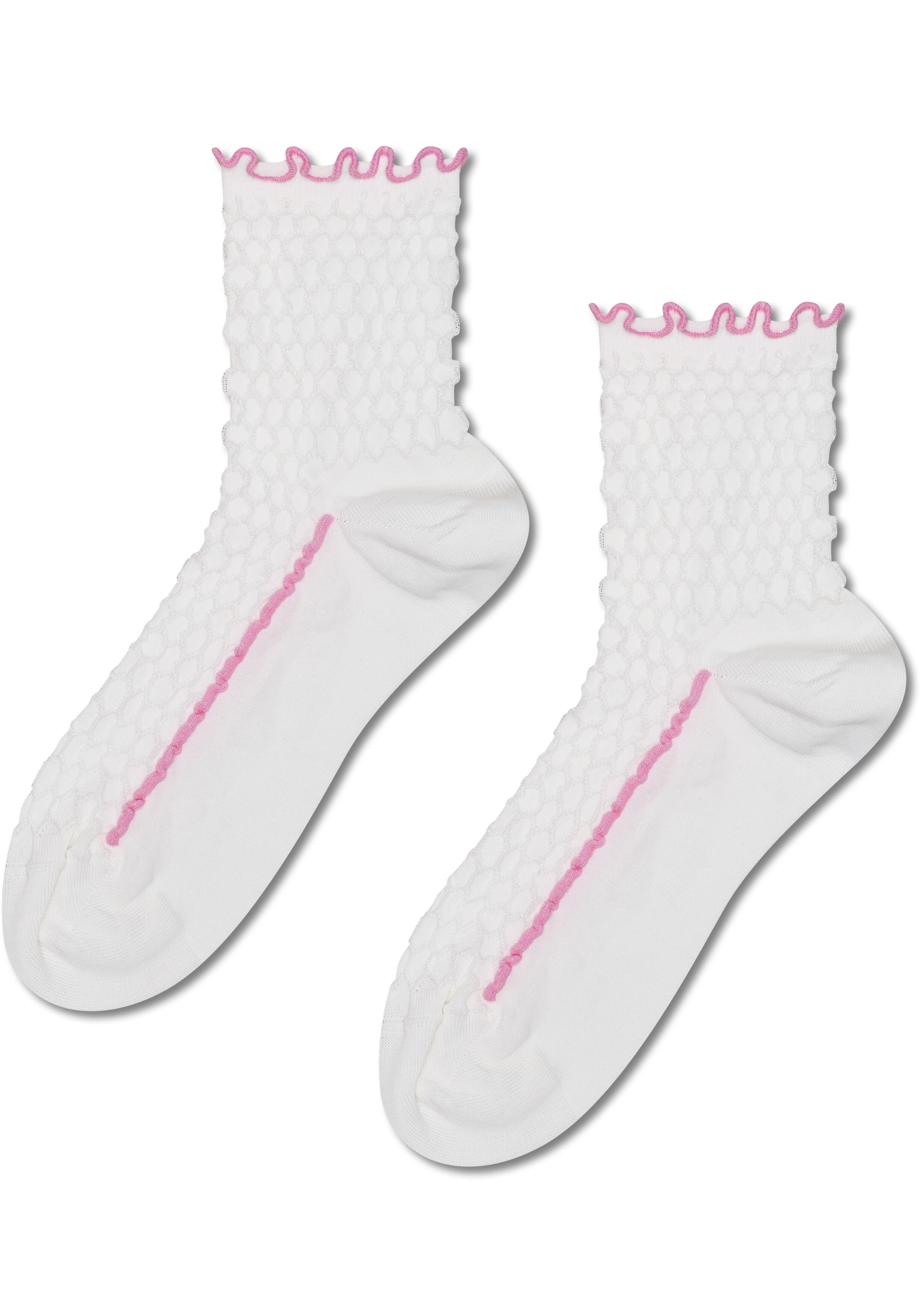 Happy Socks Structure Slinky Mini Crew Sock (1-pack), hoge unisex enkelsokken, wit