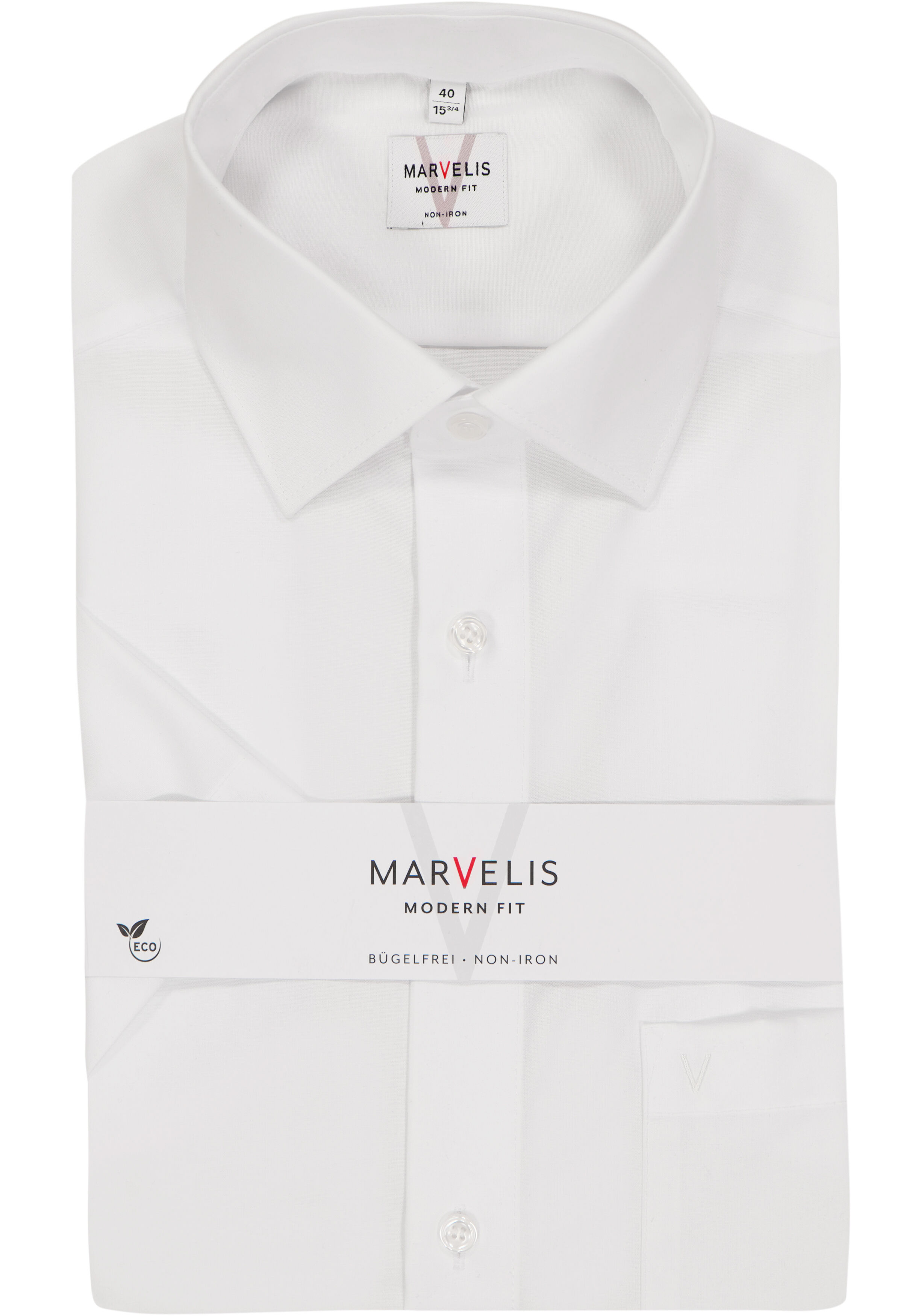 MARVELIS modern fit overhemd, korte mouw, wit  