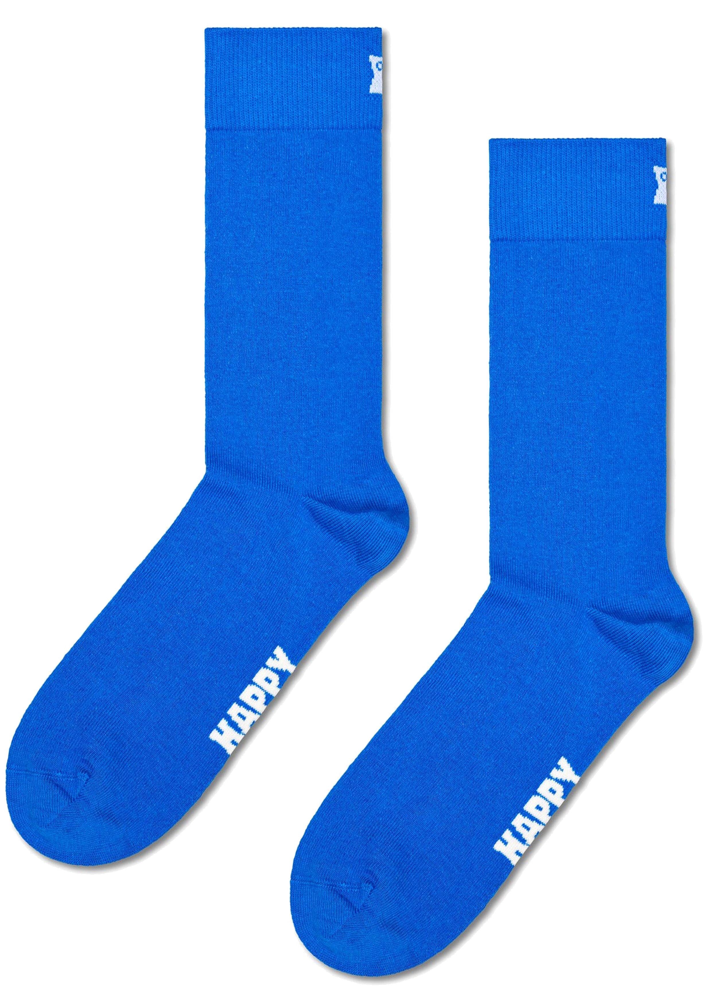 Happy Socks Solid Sock, unisex sokken, blauw
