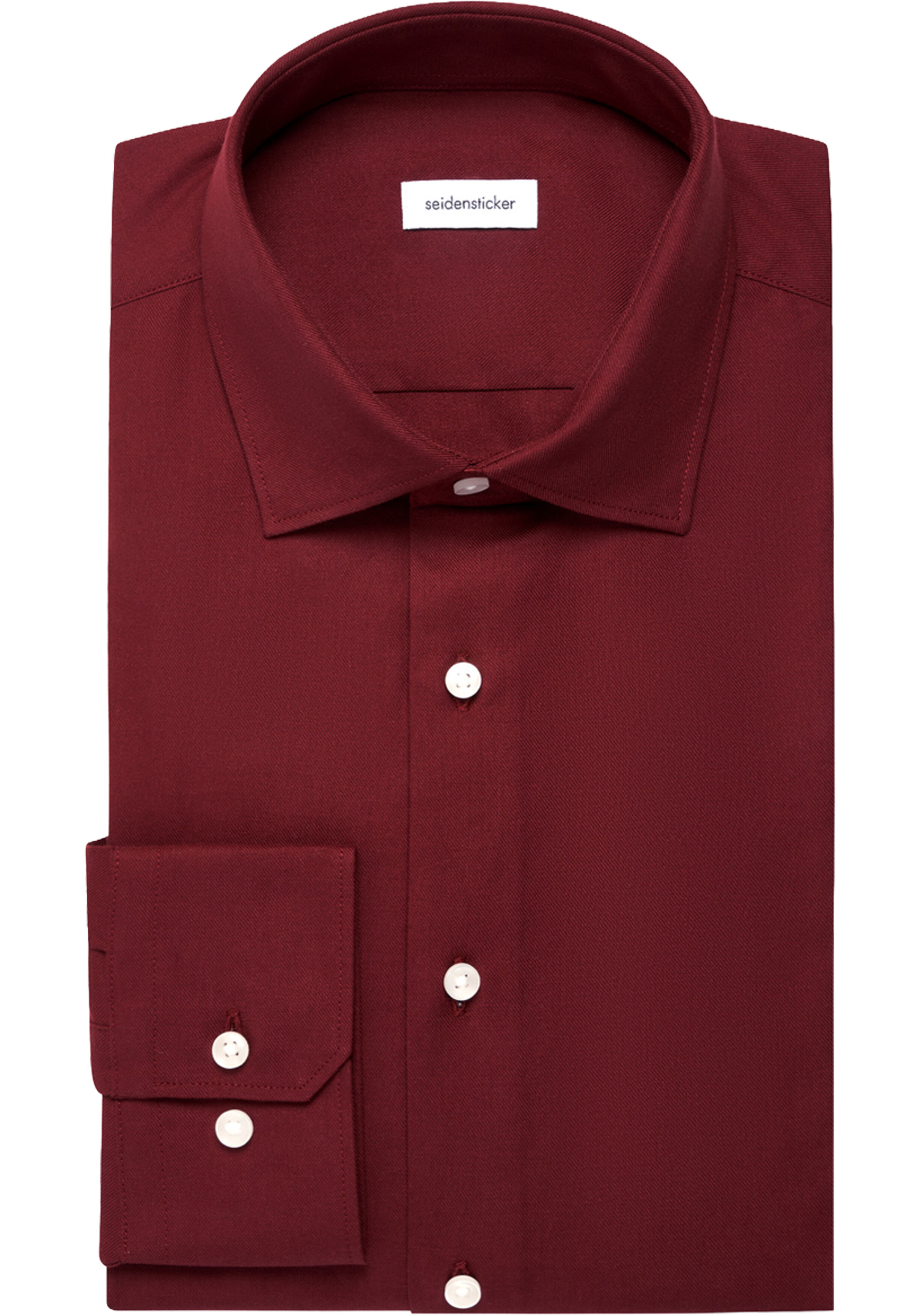 Seidensticker regular fit overhemd, popeline, rood