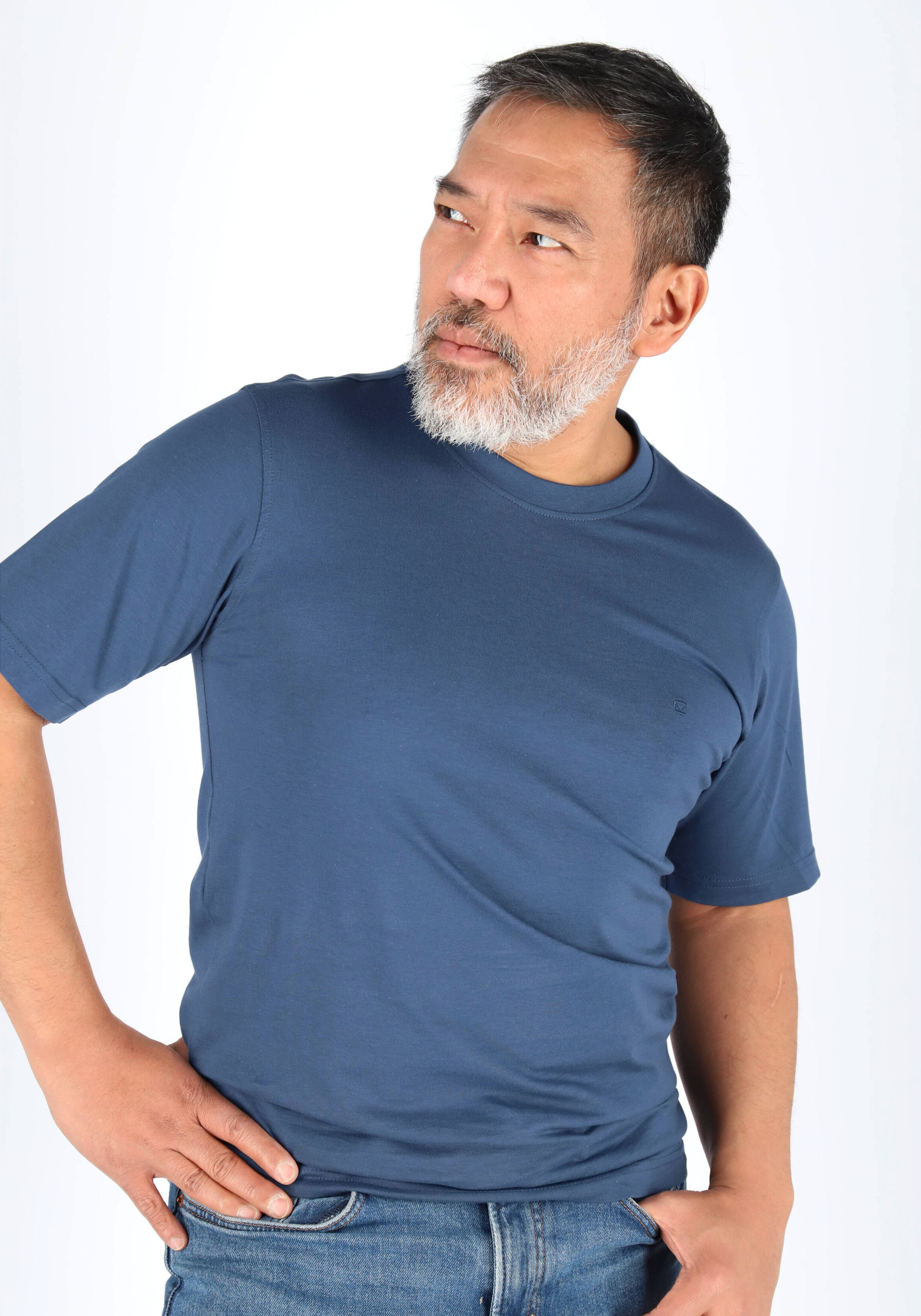 CASA MODA T-shirt, O-neck, grijs-blauw 