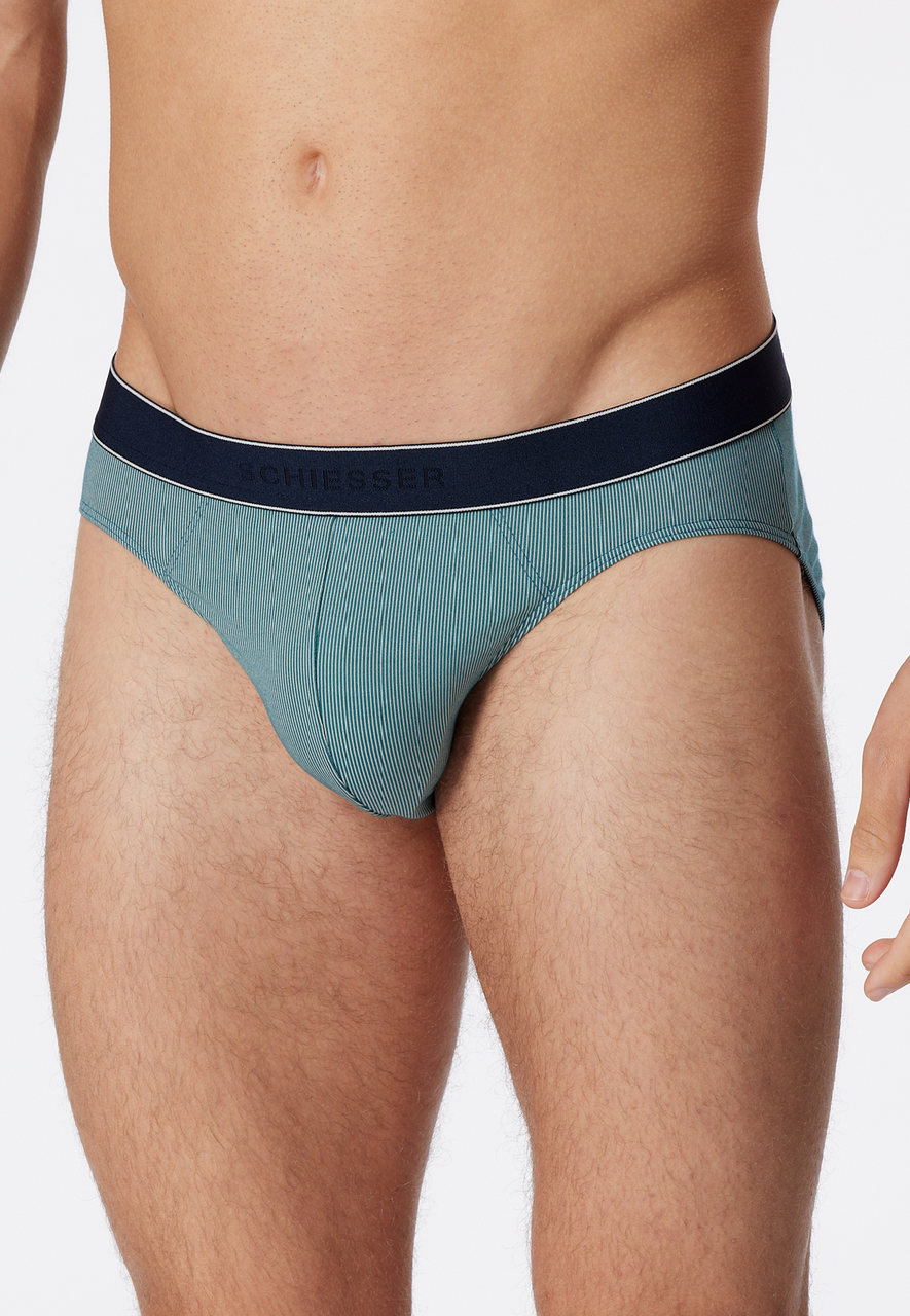 SCHIESSER Duality Function slip (1-pack), heren rioslip modal gestreepte jeans blauw/donkerblauw