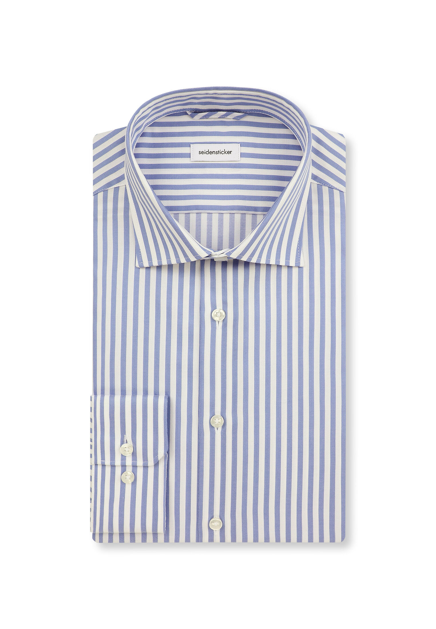 Seidensticker slim fit overhemd, popeline, blauw gestreept