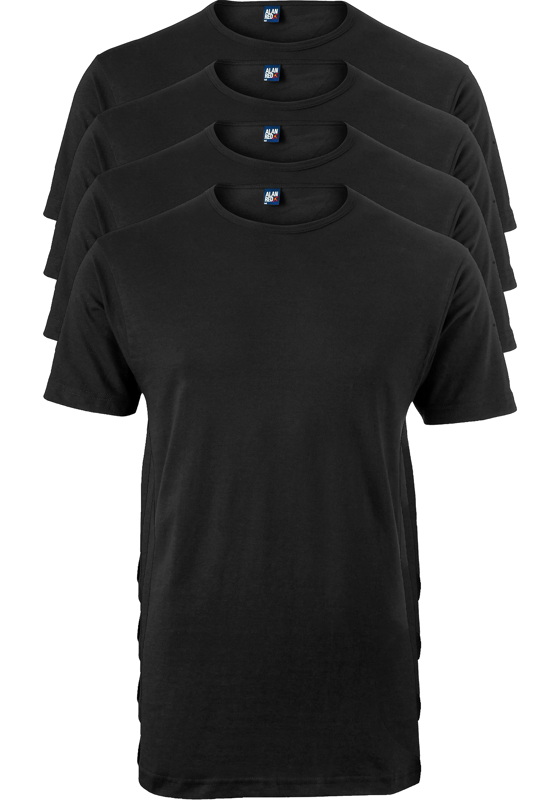 ALAN RED T-shirts Ottawa (4-pack), O-hals stretch, zwart ALAN RED T-shirts Ottawa (4-pack), O-hals stretch, zwart