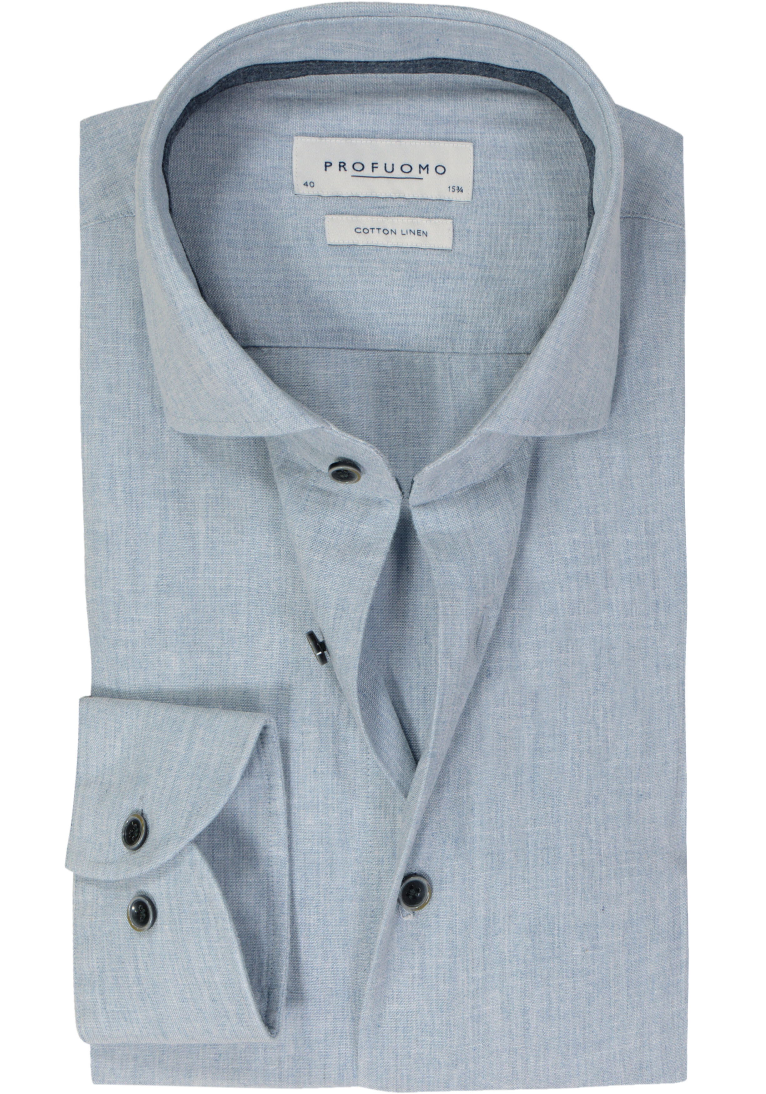 Profuomo slim fit heren overhemd, Oxford, lictblauw