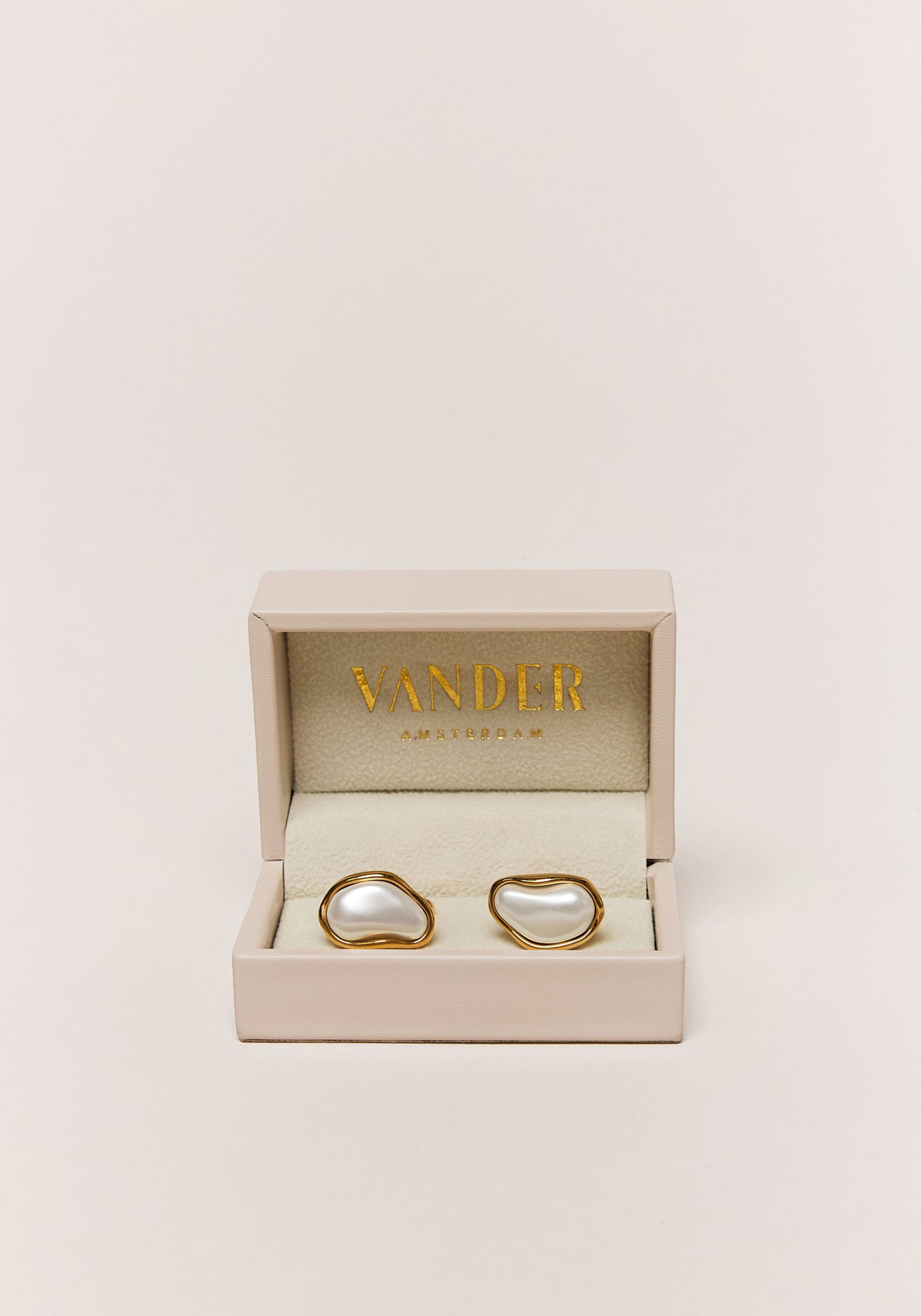 Vander Amsterdam manchetknoop Alexia, RVS, goud