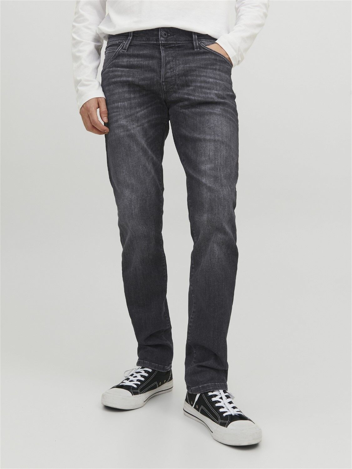 JACK & JONES Glenn Fox loose fit, heren jeans, zwart denim