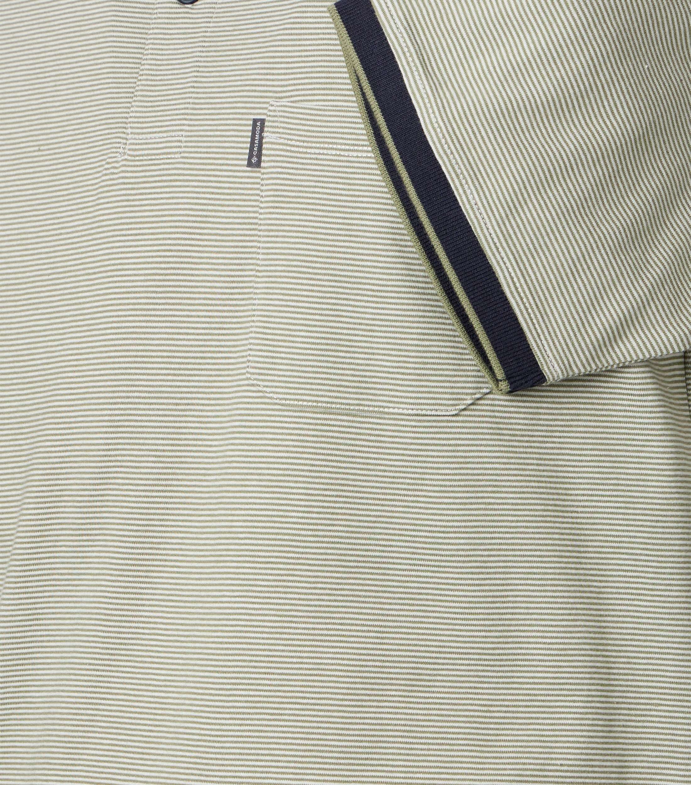 CASA MODA comfort fit heren polo, groen dessin