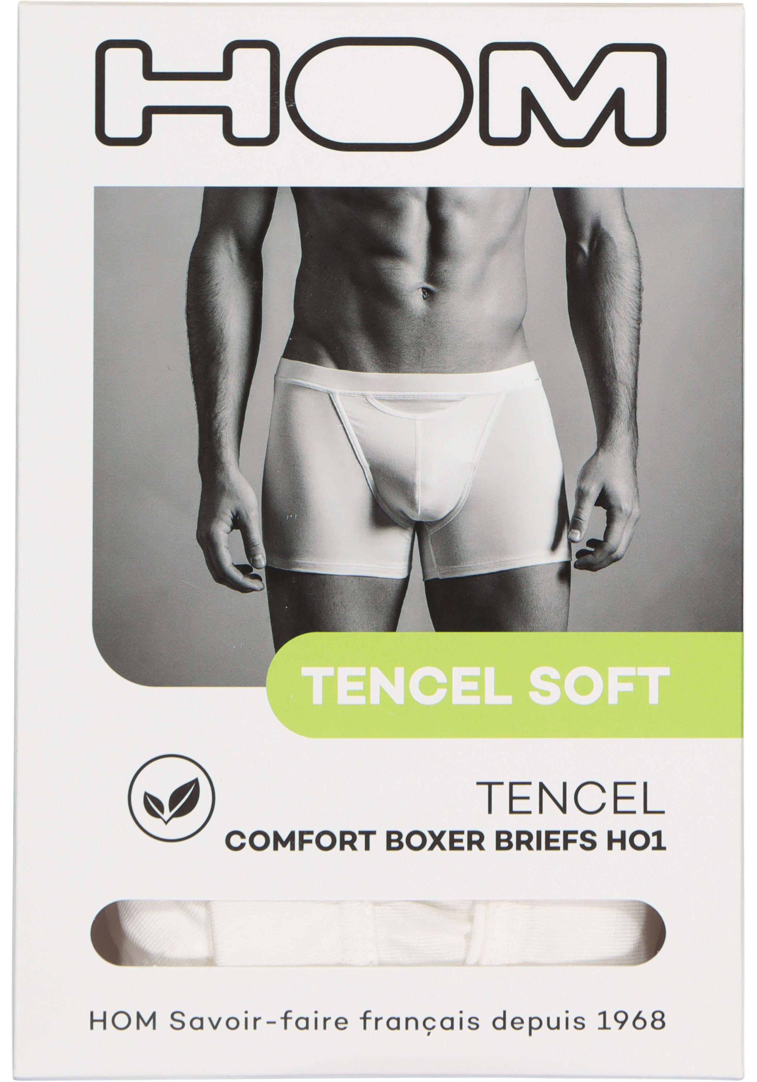 HOM Tencel soft comfort boxer briefs HO1 (1-pack), heren boxer kort met horizontale gulp, wit