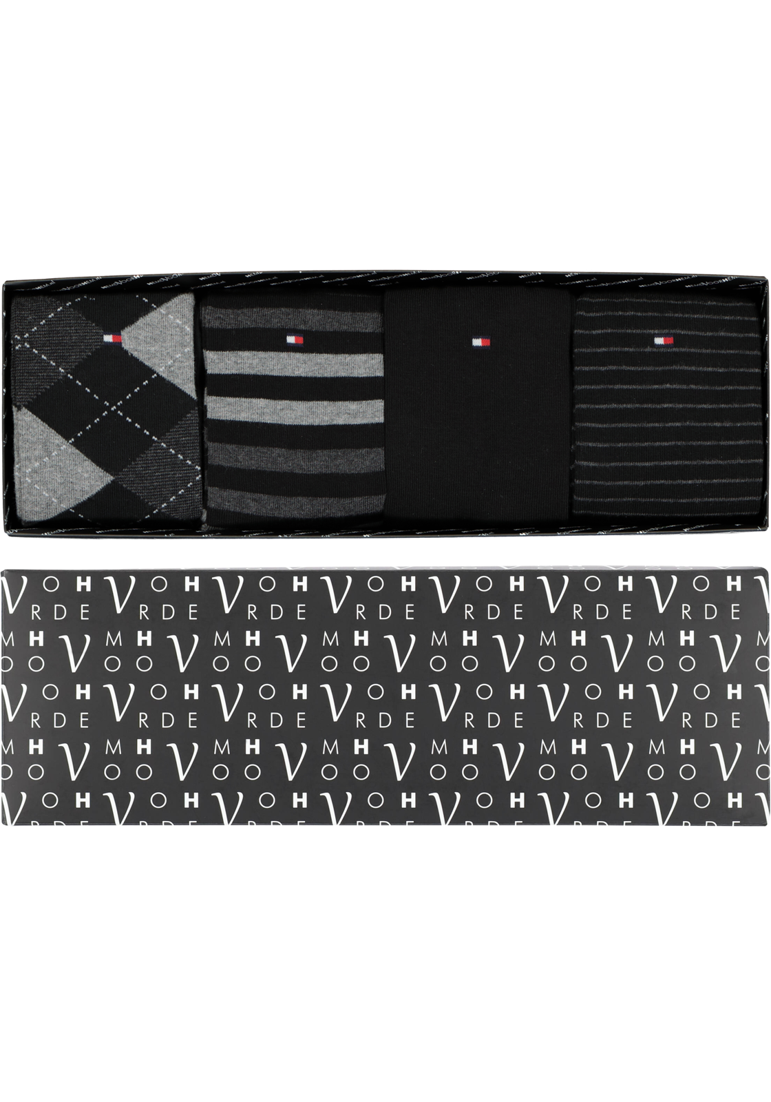 1-9507428877449_cadeau_doos_sokken_HR Cadeaubox Tommy Black Box; 8 paar Tommy Hilfiger sokken zwart