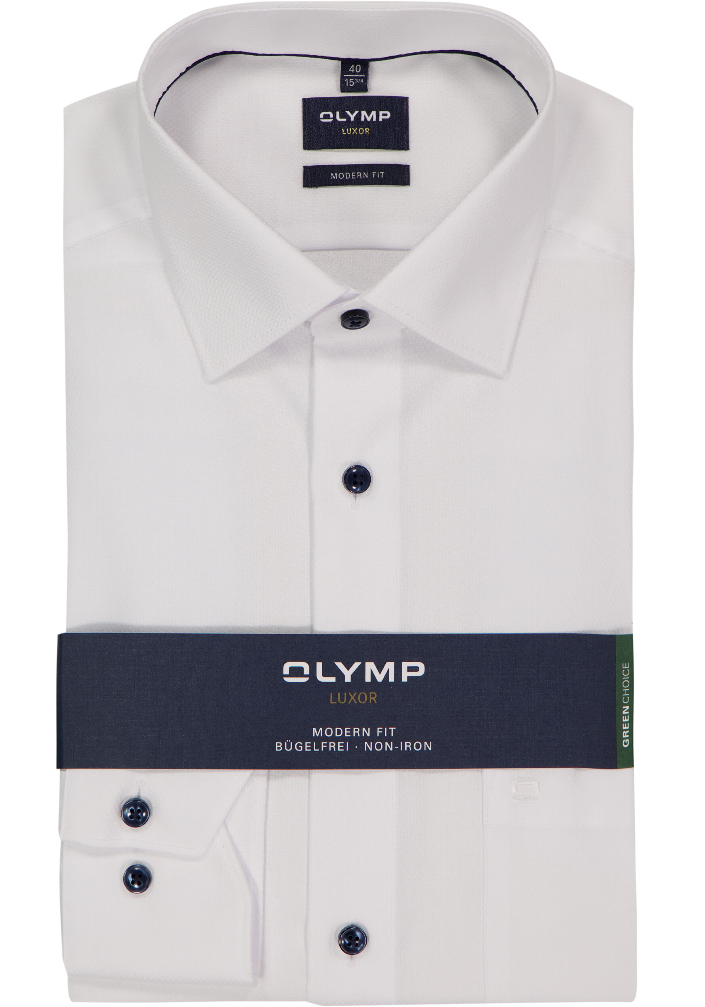 OLYMP Luxor modern fit overhemd, structuur, wit