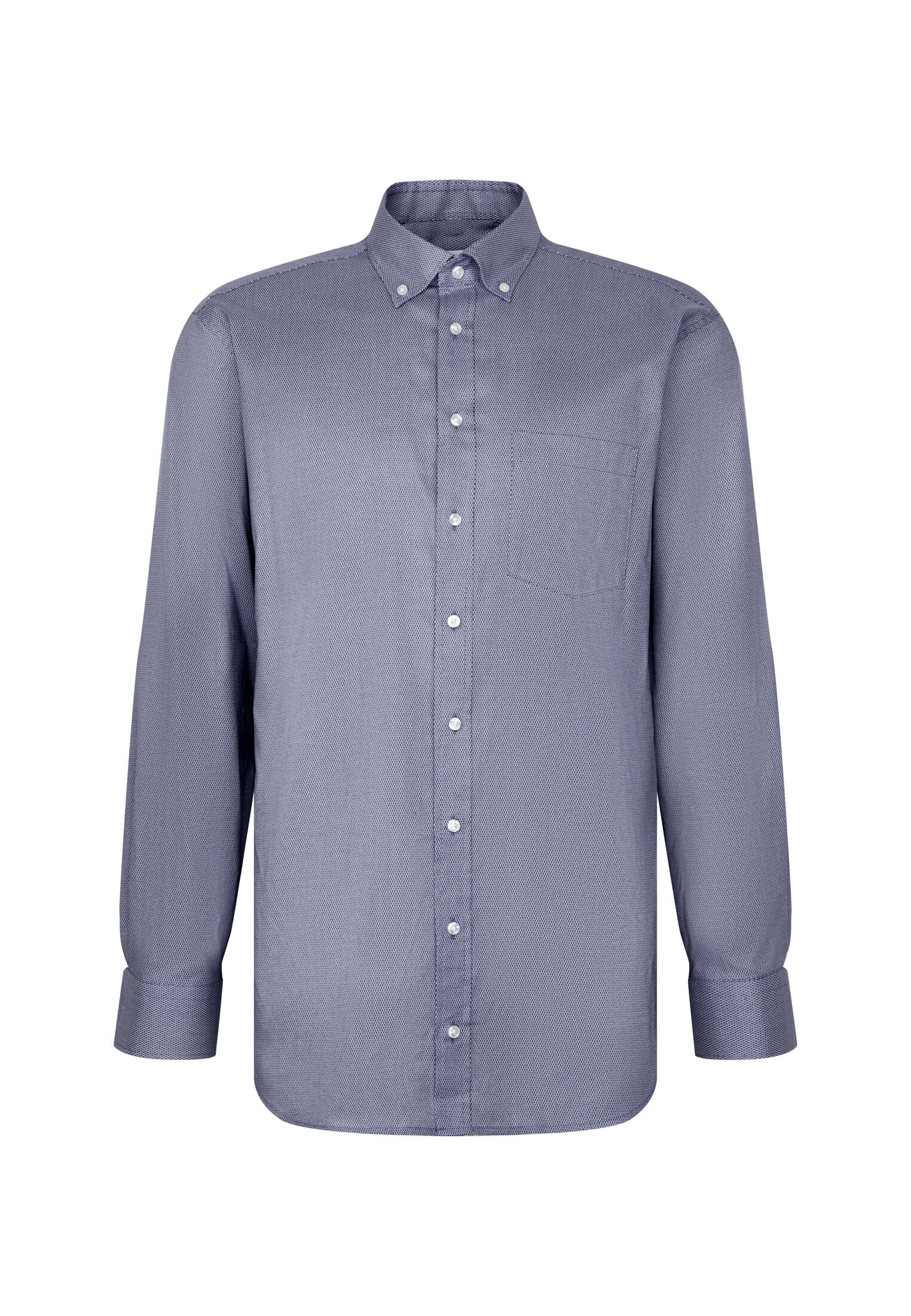 Seidensticker comfort fit overhemd, popeline, blauw dessin