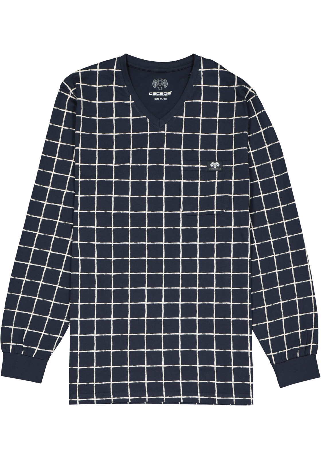 2-4059995154362_ceceba_pyjama_HR Ceceba heren pyjama, donkerblauw met wit geruit