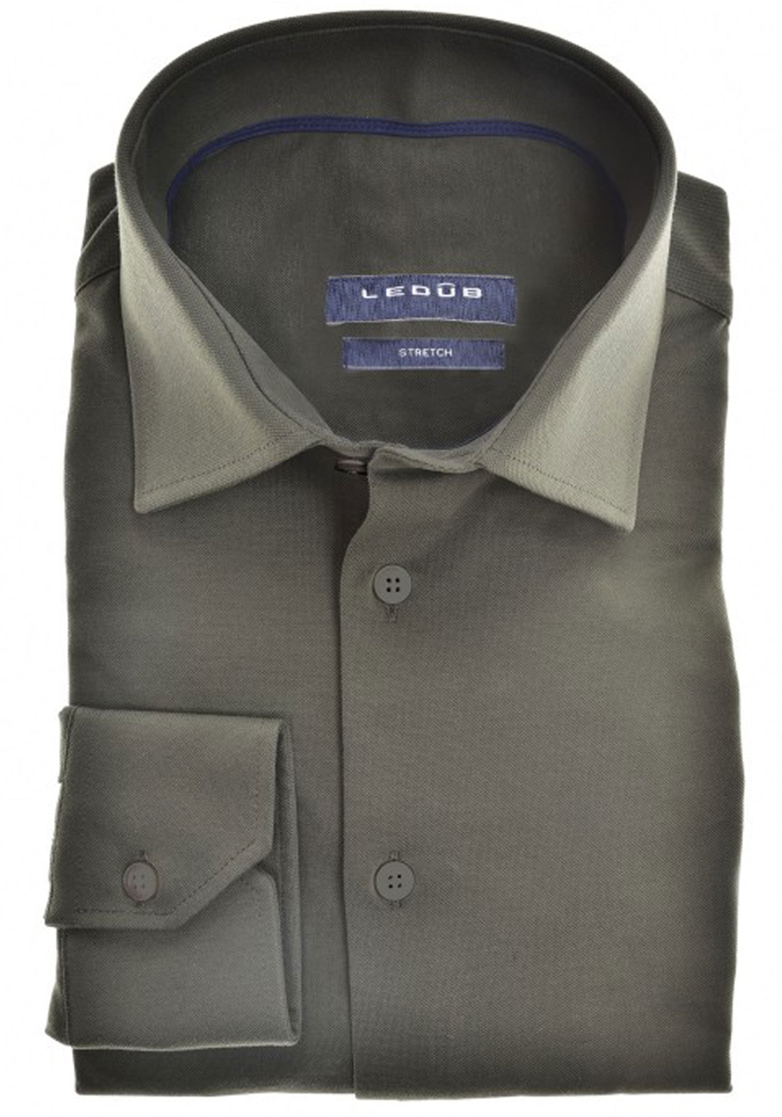 1-8720293334607-ledub-overhemd_HR Ledub modern fit overhemd, donkergroen
