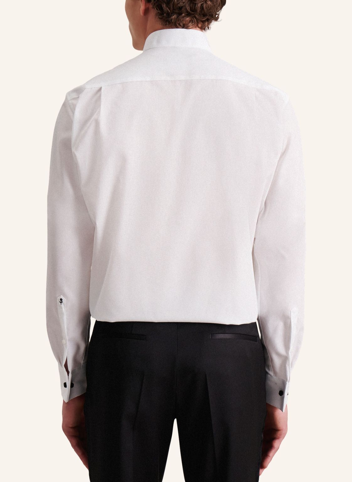 Seidensticker regular fit overhemd, mouwlengte 7, popeline, wit
