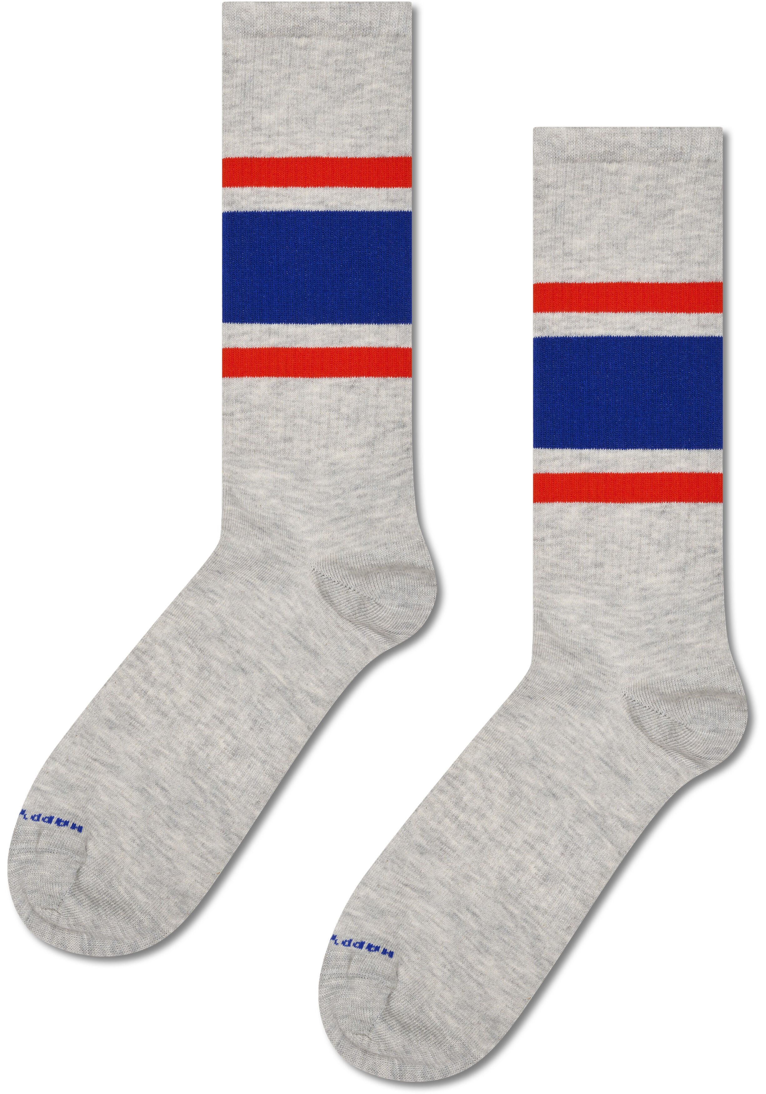 Happy Socks Simple Stripe Sneaker Sock, unisex sokken, grijs