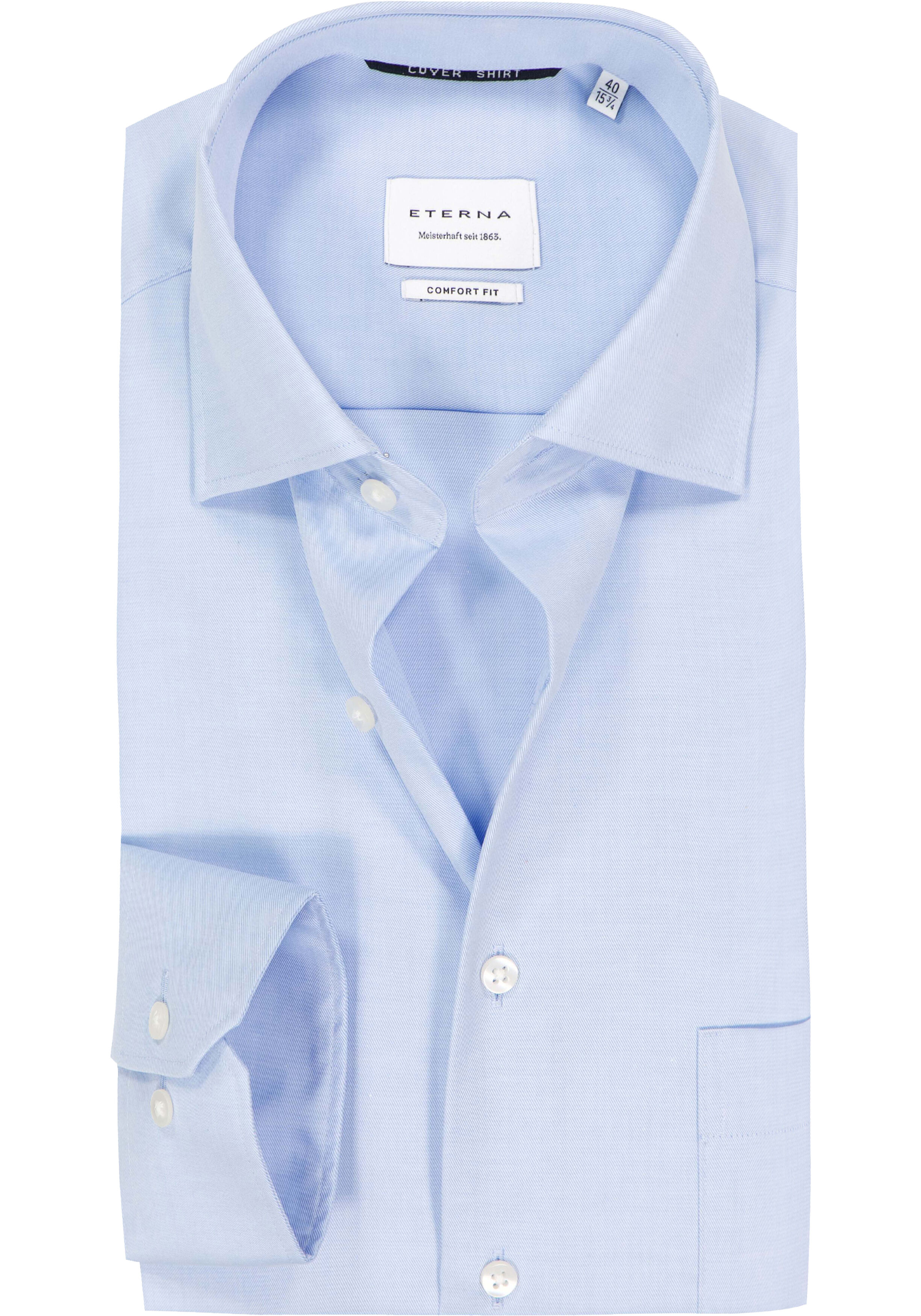 ETERNA comfort fit overhemd, niet doorschijnend twill heren overhemd, lichtblauw