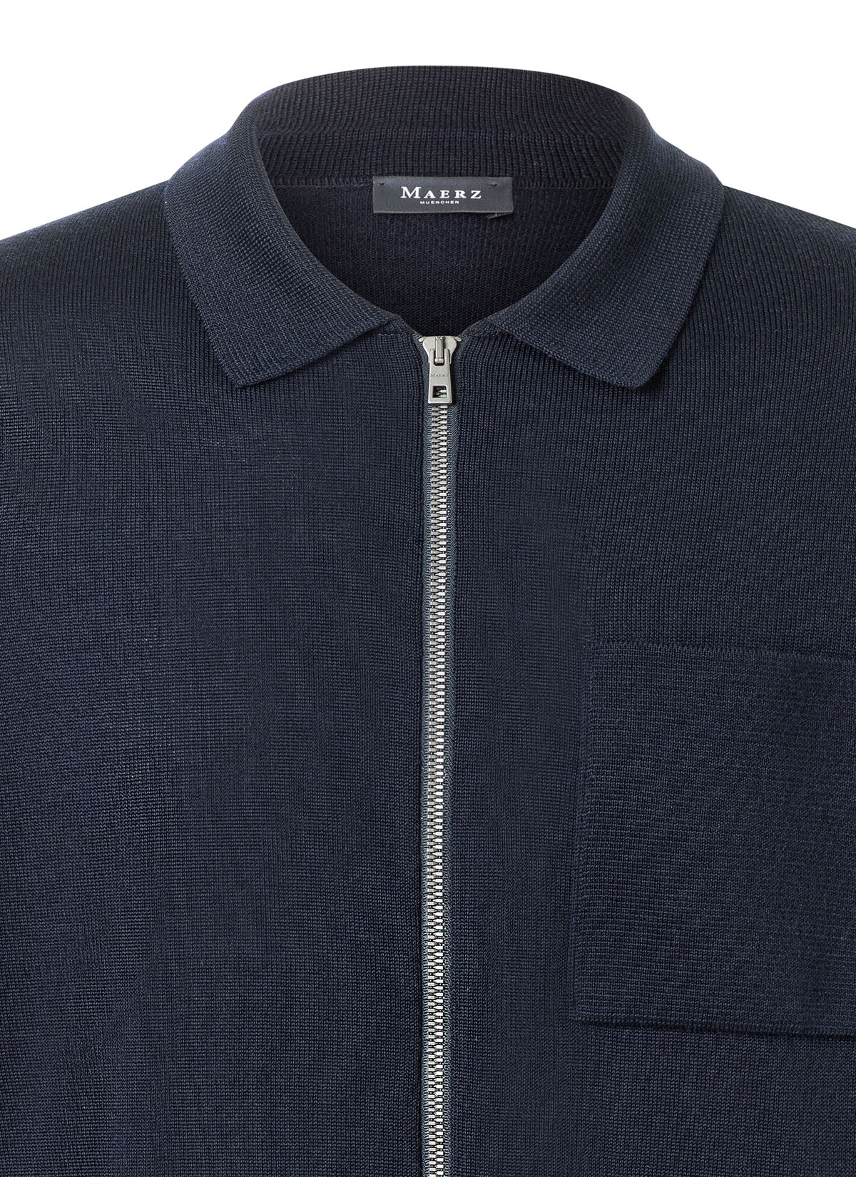 MAERZ Regular Fit heren vest met rits wol, navy blauw