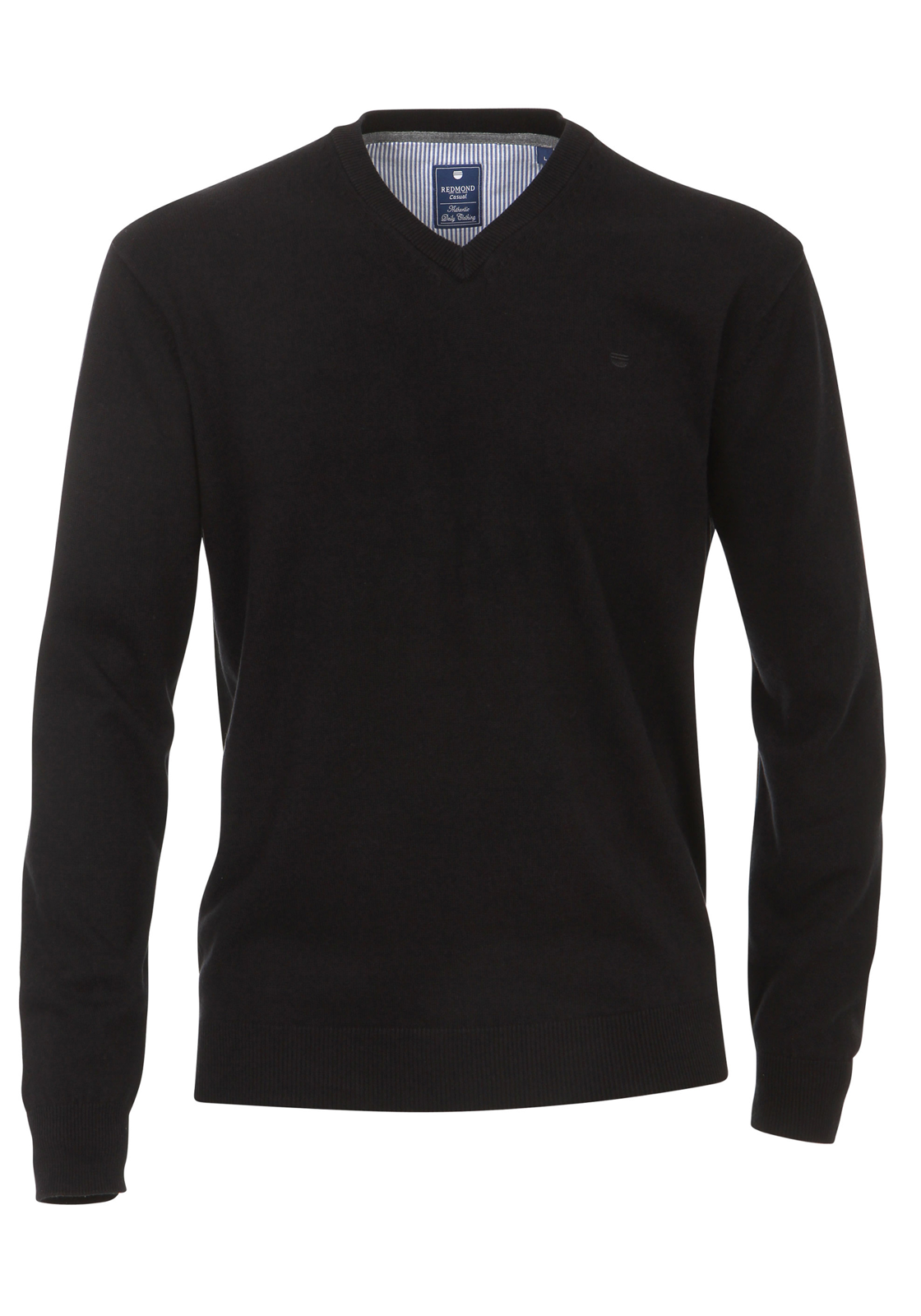 1-4049807049283-redmond-trui_HR Redmond heren trui katoen, V-hals, zwart