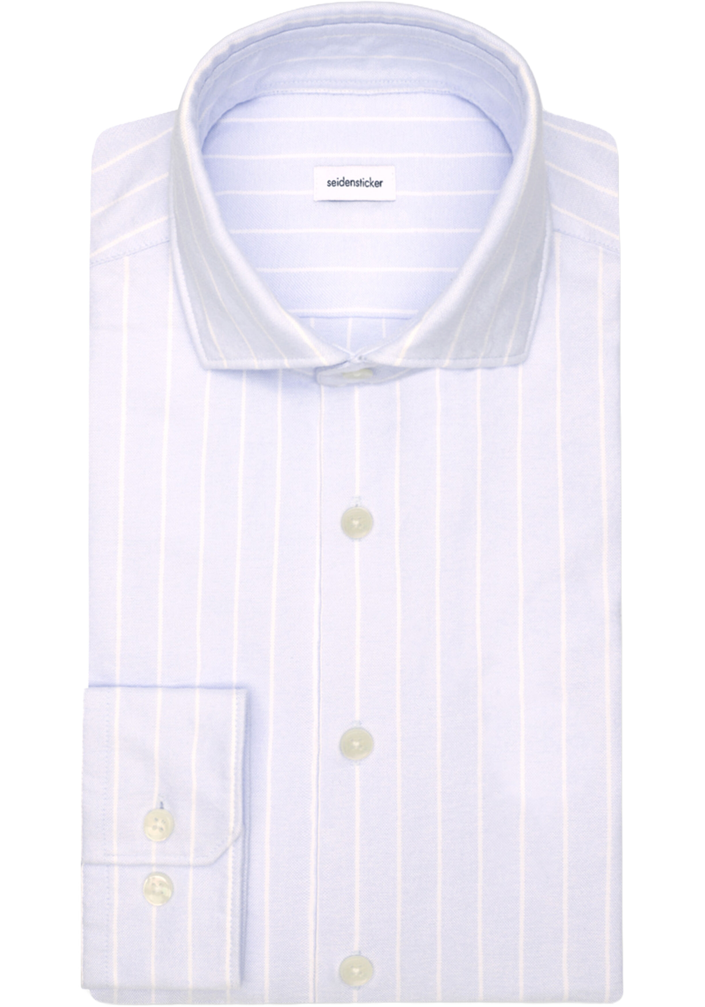 Seidensticker regular fit overhemd, popeline, blauw gestreept