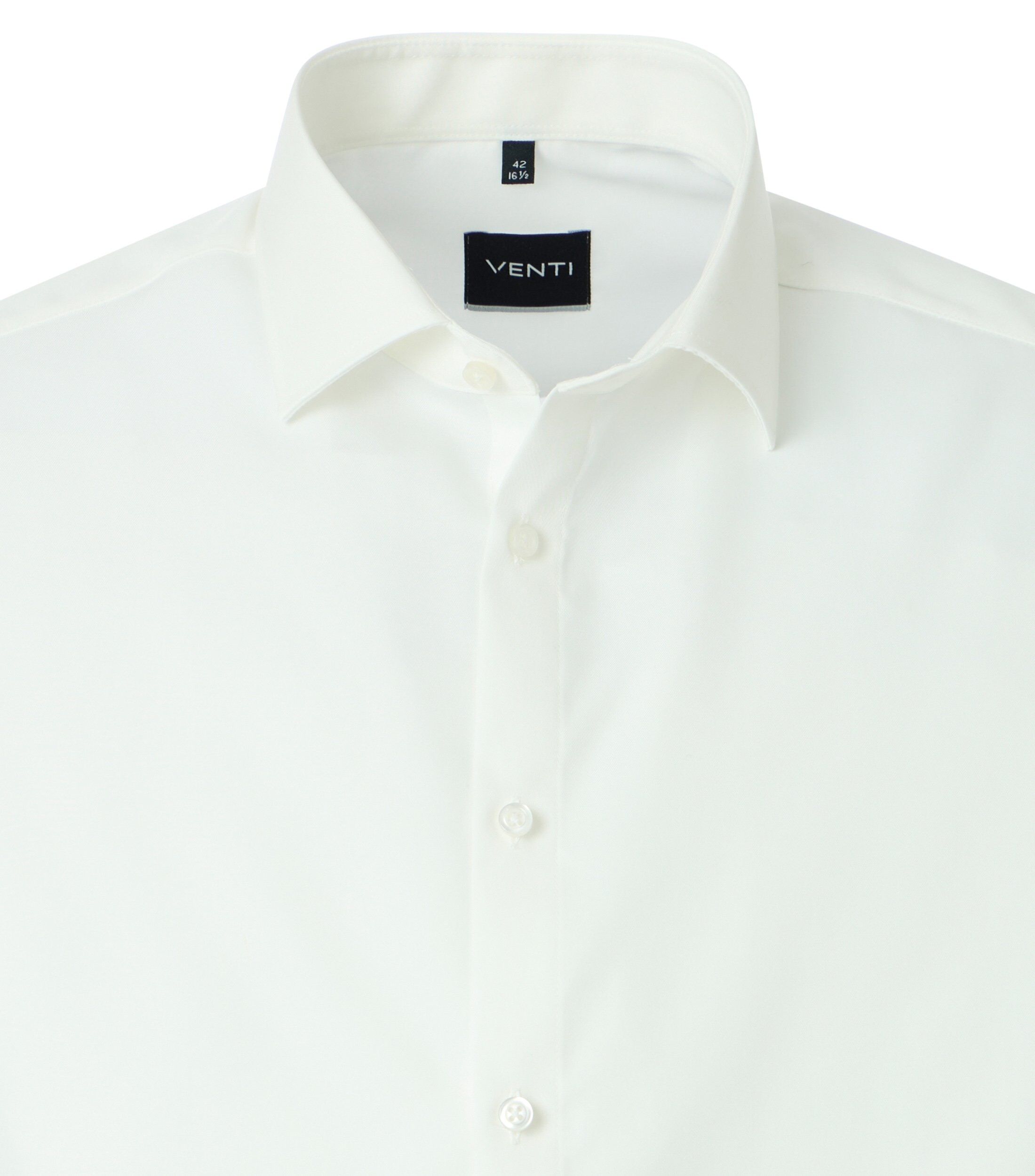 VENTI modern fit overhemd, korte mouw, twill, wit