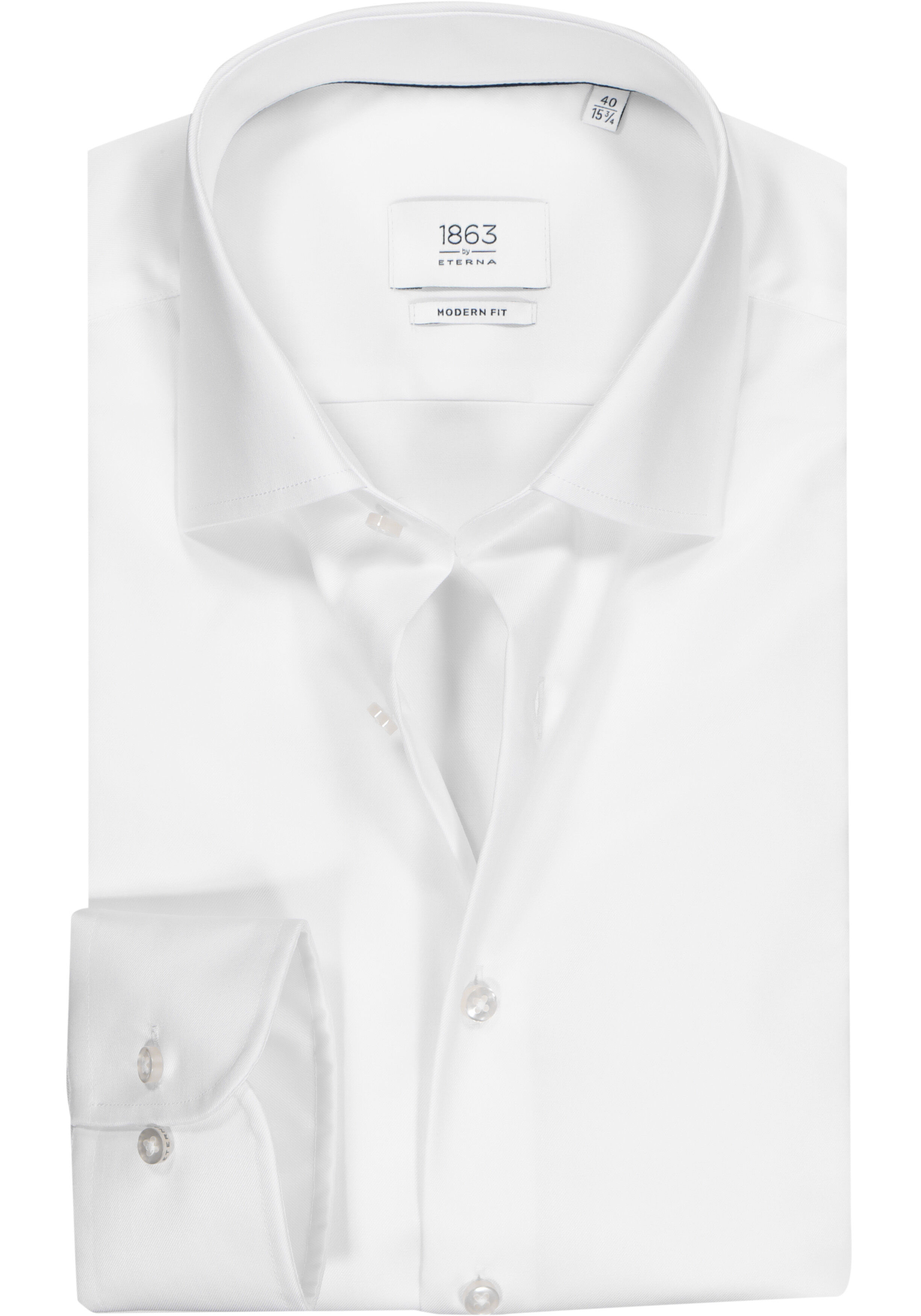 ETERNA 1863 modern fit premium overhemd, 2-ply twill heren overhemd, wit