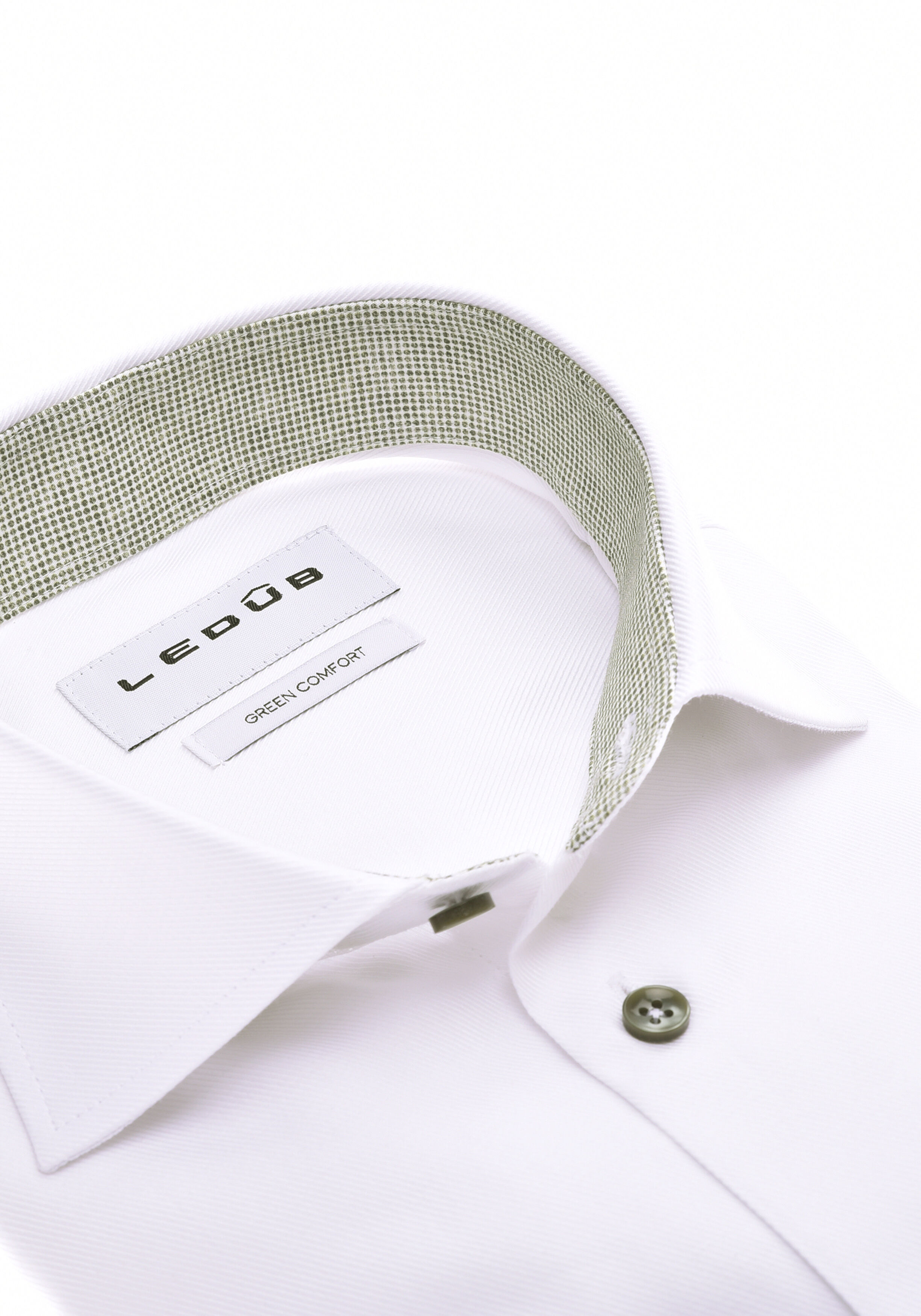 Ledub modern fit overhemd, twill, wit