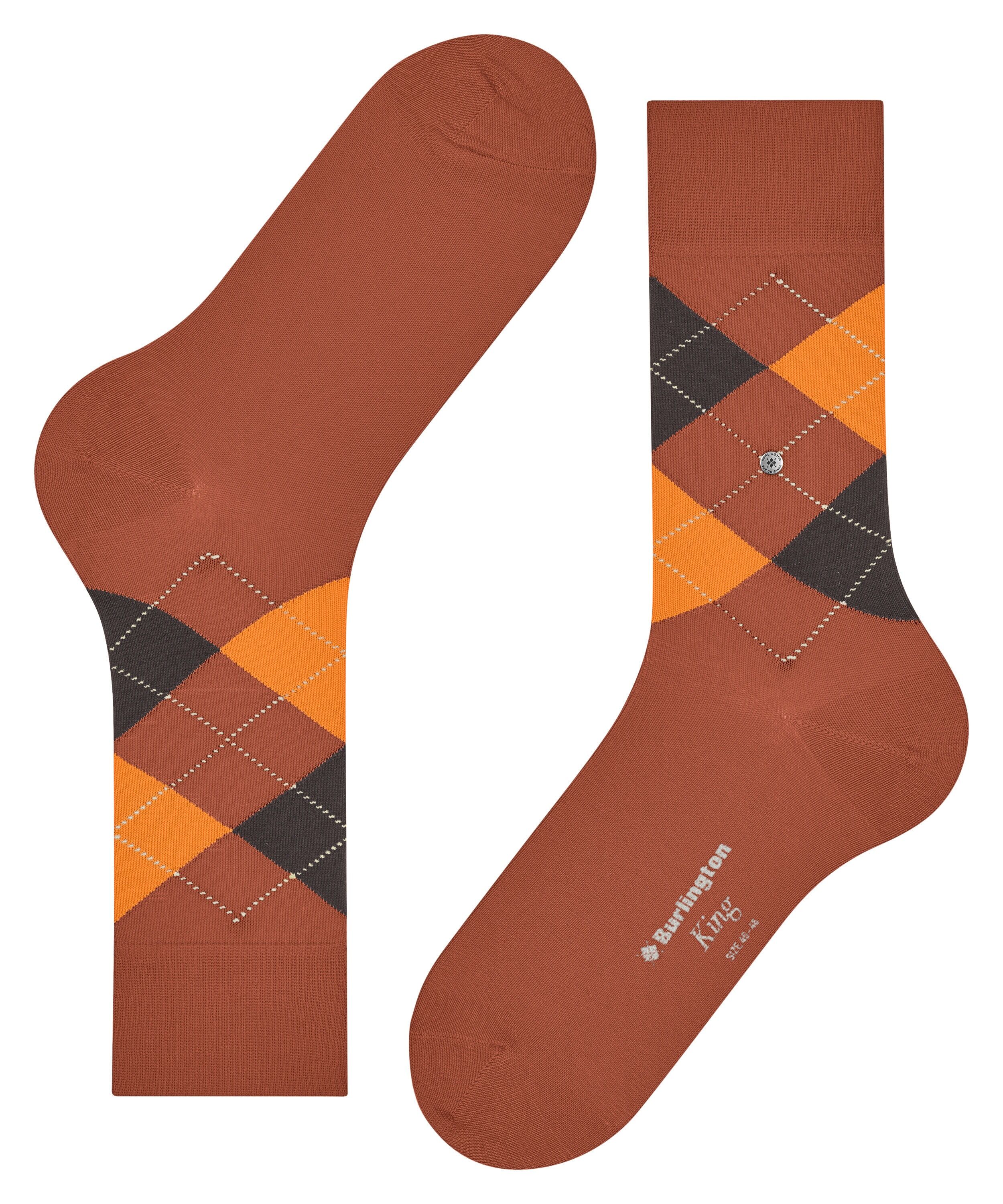 Burlington King herensokken, bruin (saddle brown)