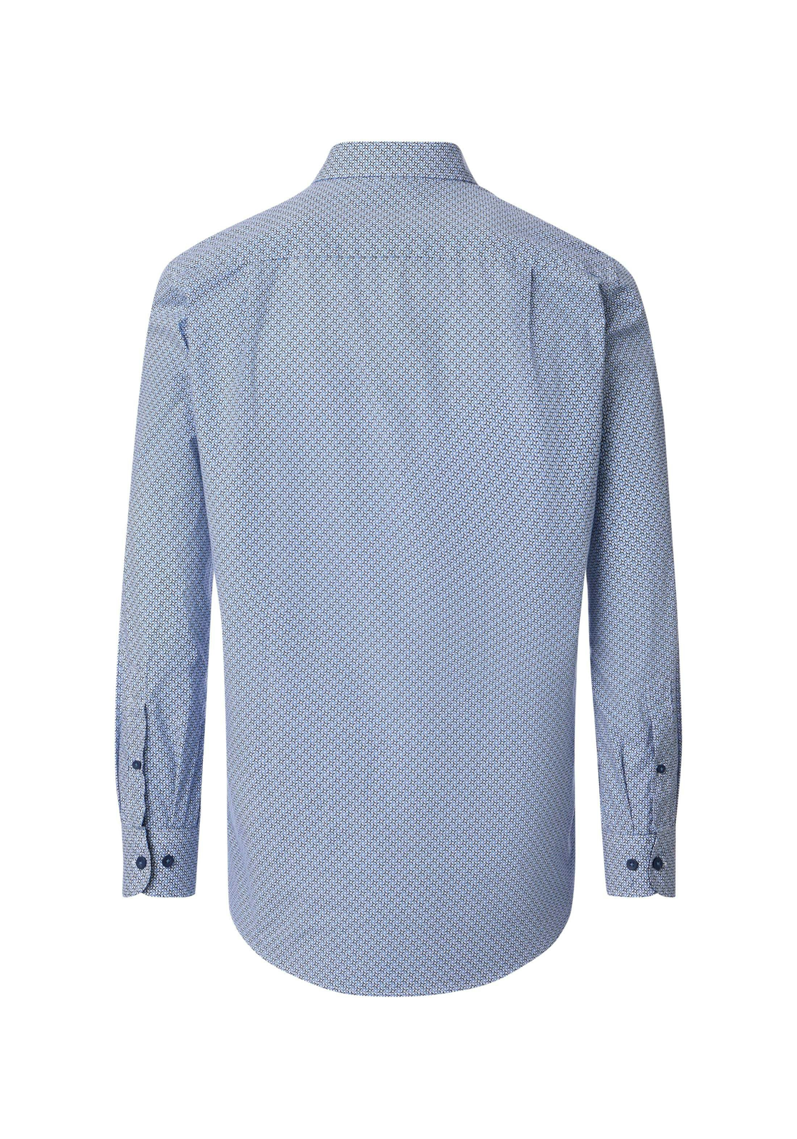 Redmond comfort fit overhemd, popeline, blauw met wit dessin Redmond comfort fit overhemd, popeline, blauw met wit dessin