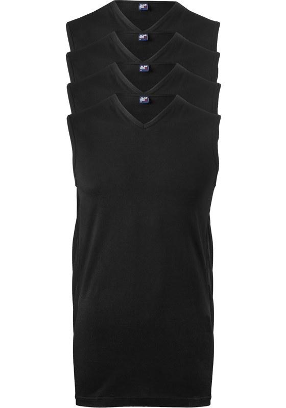 ALAN RED singlets Minto (4-pack), V-hals, zwart ALAN RED singlets Minto (4-pack), V-hals, zwart