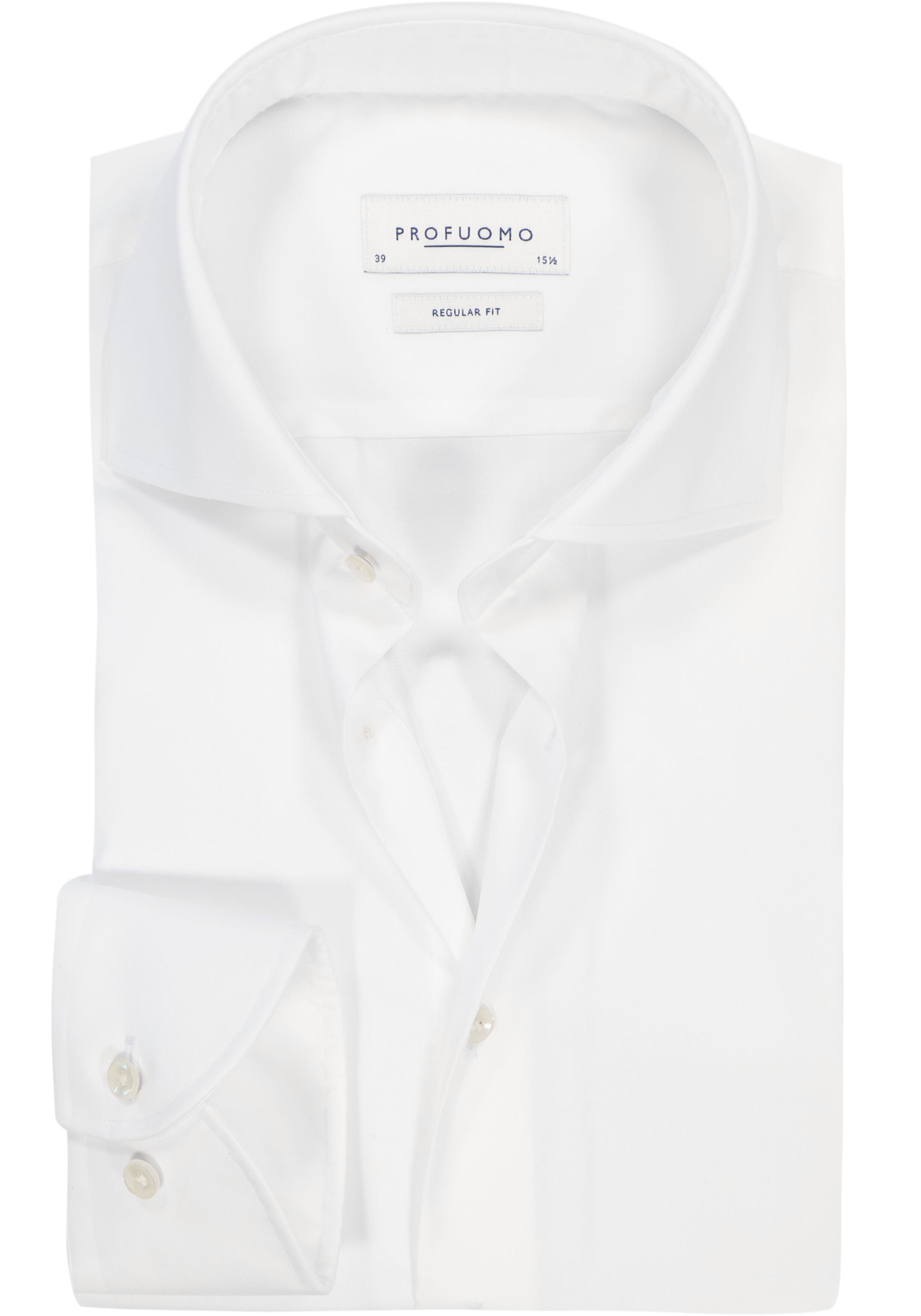Profuomo regular fit overhemd, fine twill, wit