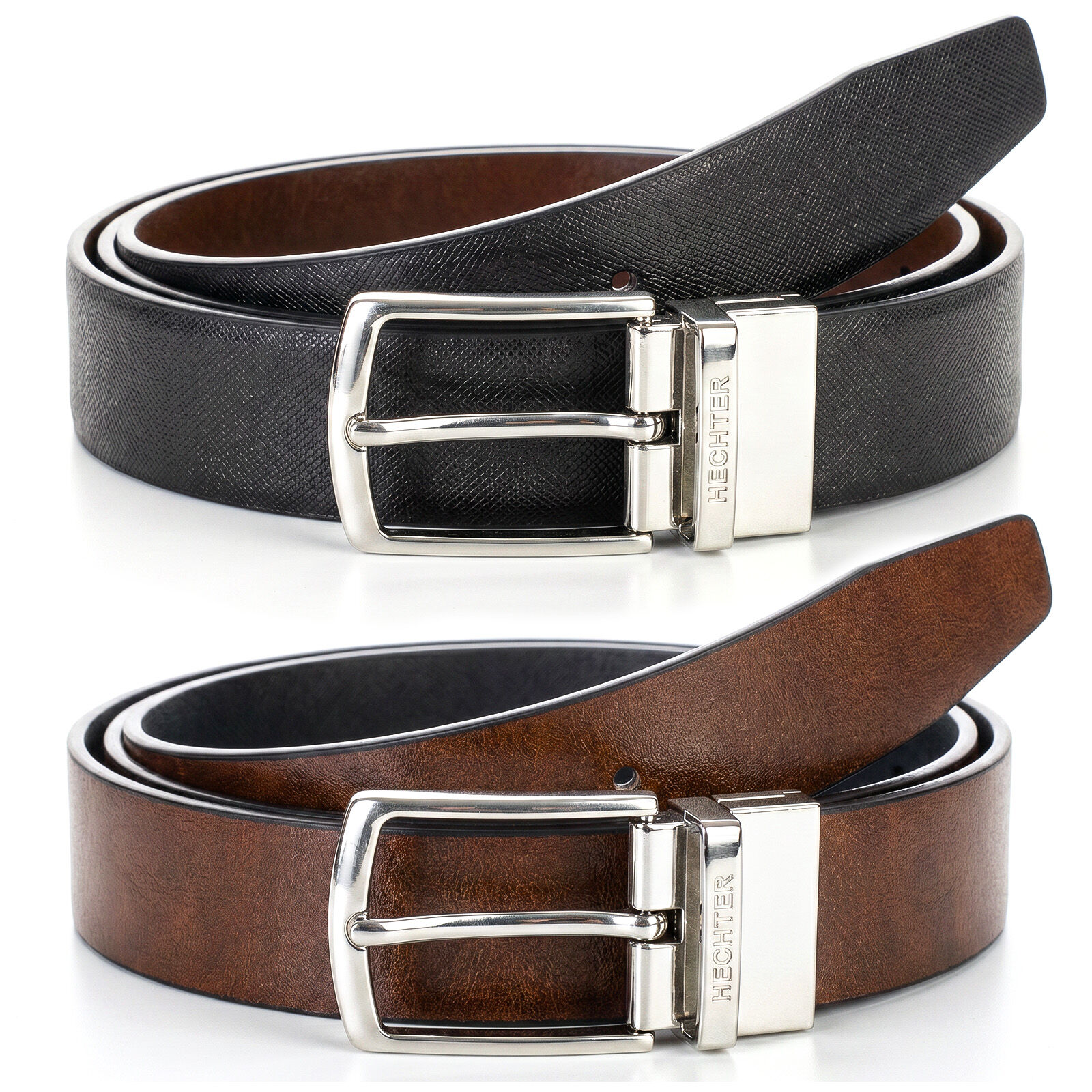 HECHTER leren heren riem, zwart