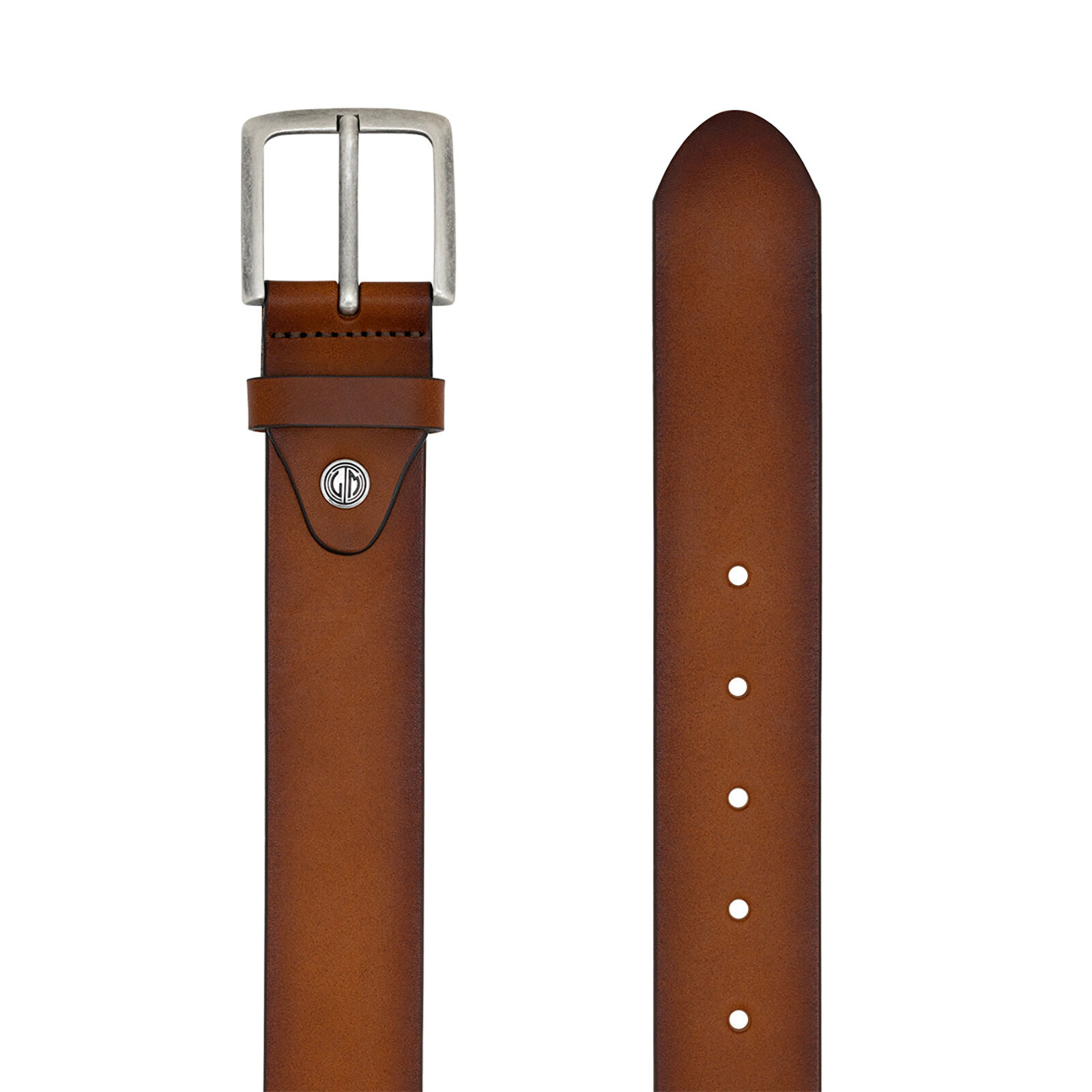 LINDENMANN leren heren riem, cognac