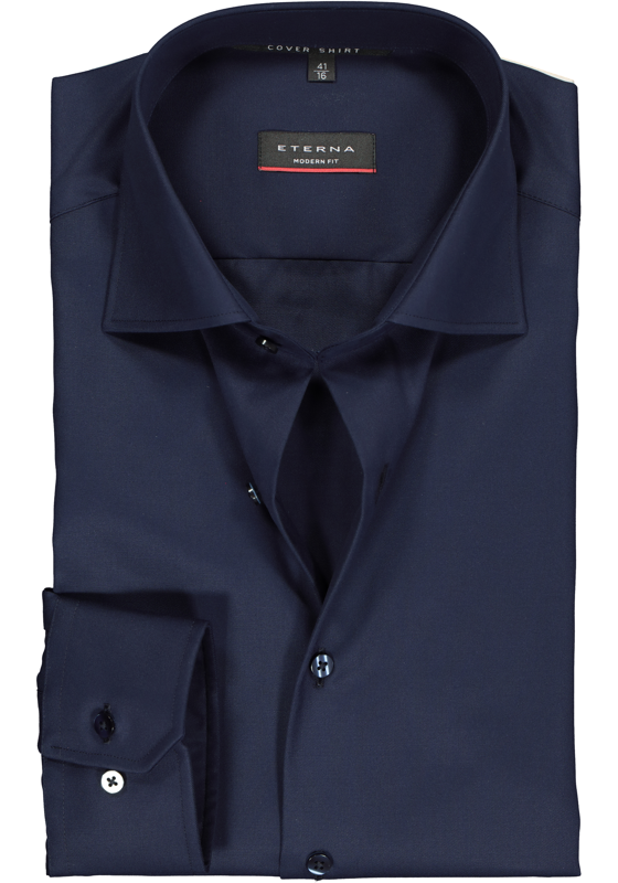 ETERNA modern fit overhemd, twill heren overhemd, donkerblauw ETERNA modern fit overhemd, twill heren overhemd, donkerblauw