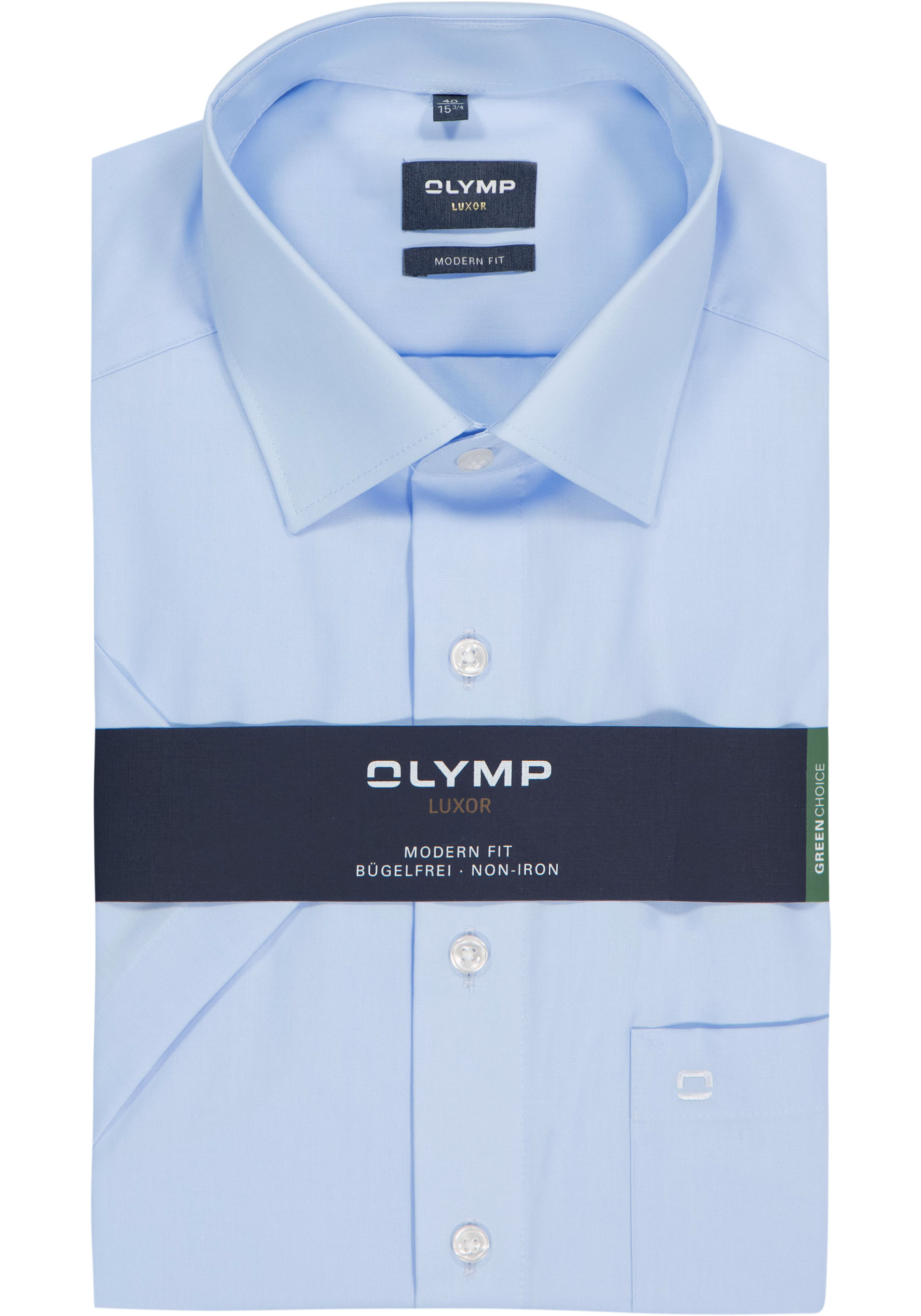 OLYMP Luxor modern fit overhemd, korte mouw, lichtblauw