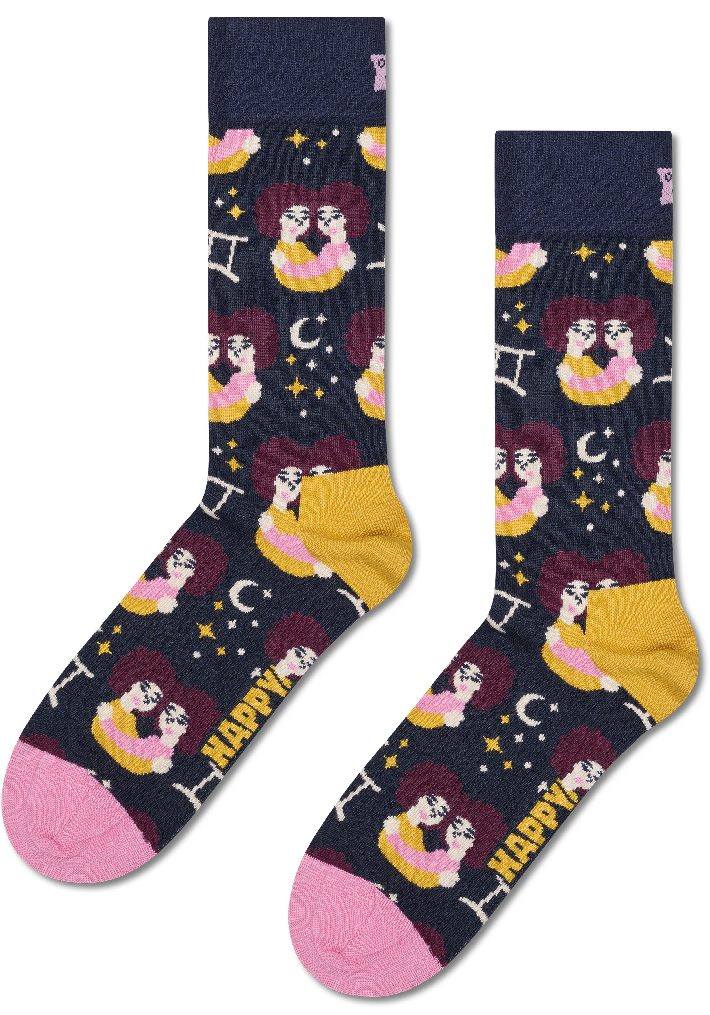 Happy Socks Gemini Sock (1-pack), unisex sokken, navy, unisex sokken, navy