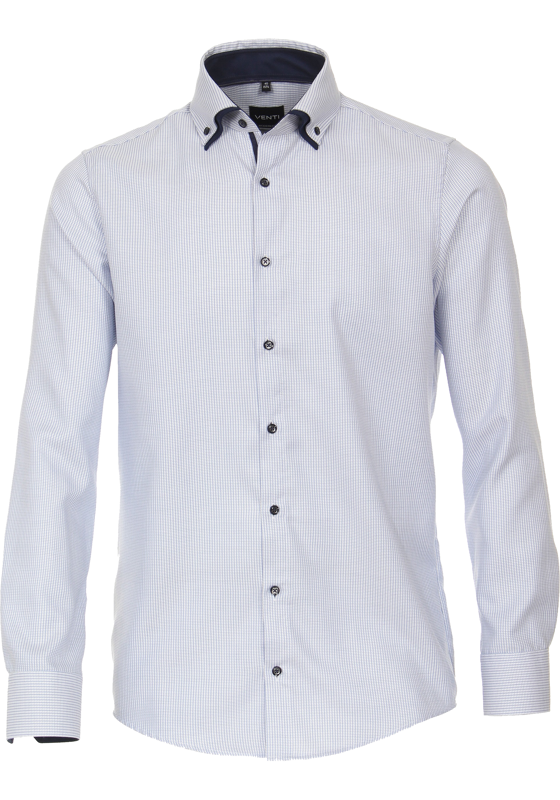 VENTI modern fit overhemd, dobby, blauw VENTI modern fit overhemd, dobby, blauw
