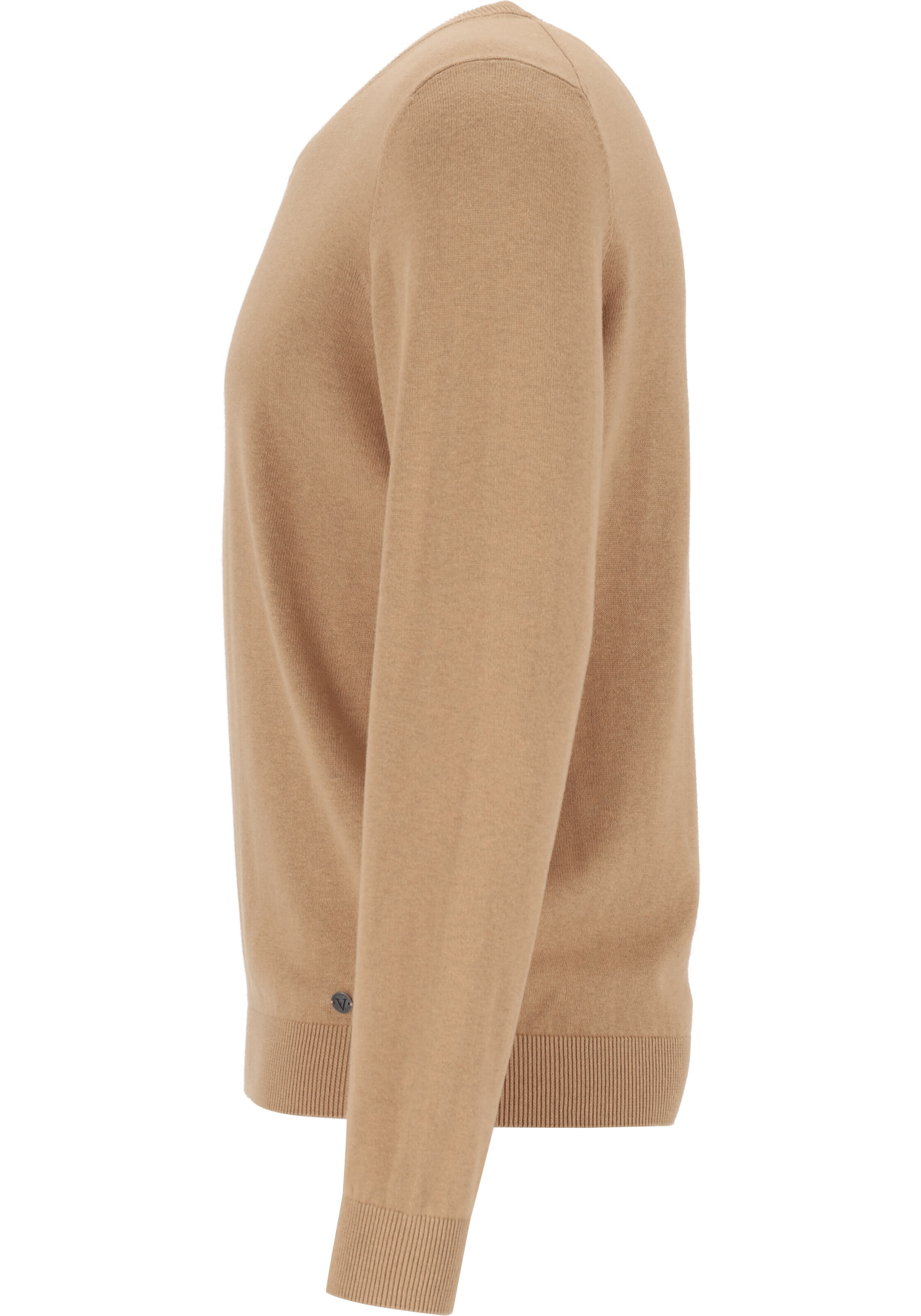 MARVELIS modern fit trui katoen, V-hals, beige